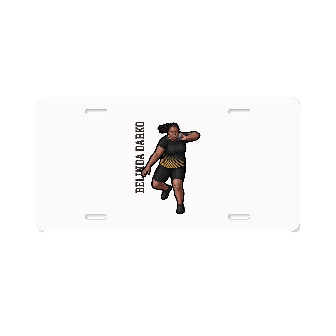 License Plate — Name Vertical in Classic