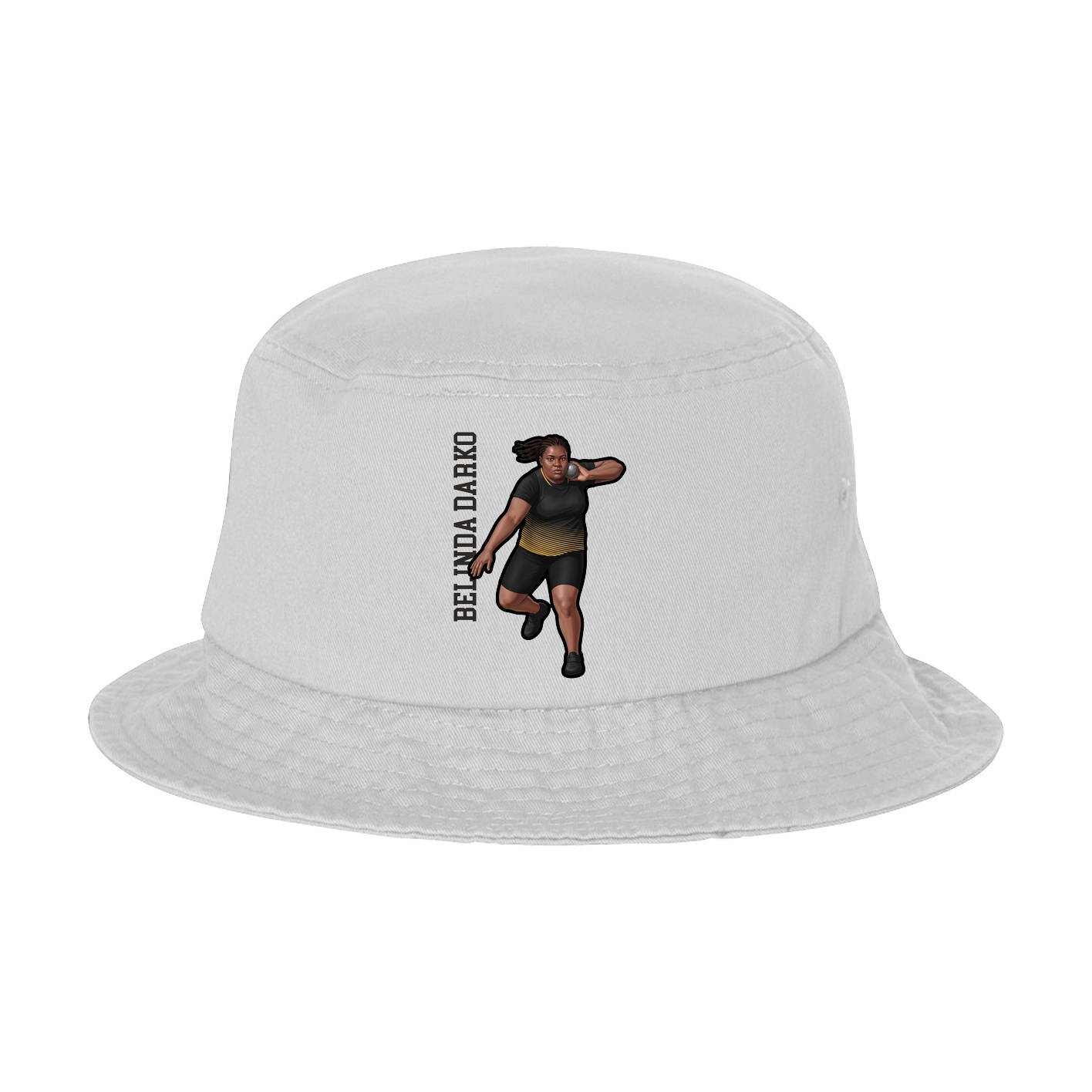 Bucket Cap — Name Vertical in White