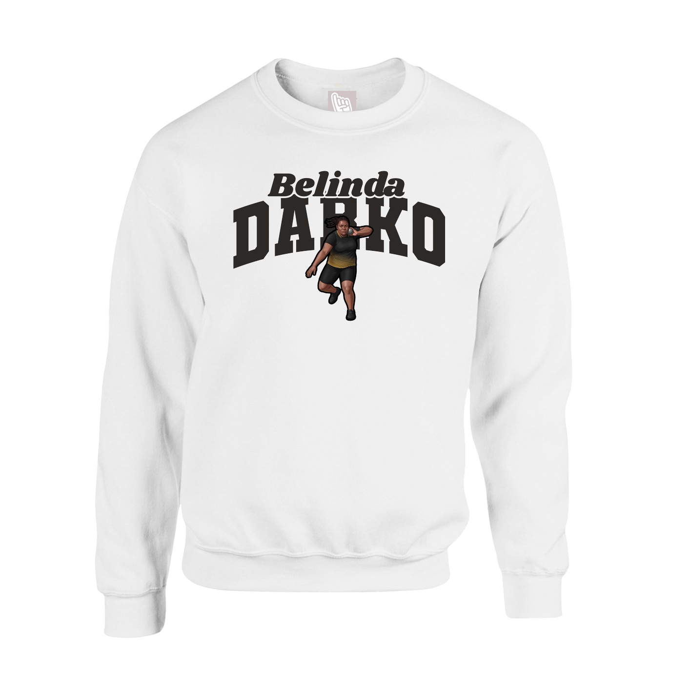 Fleece Crew — Signature Arch in White