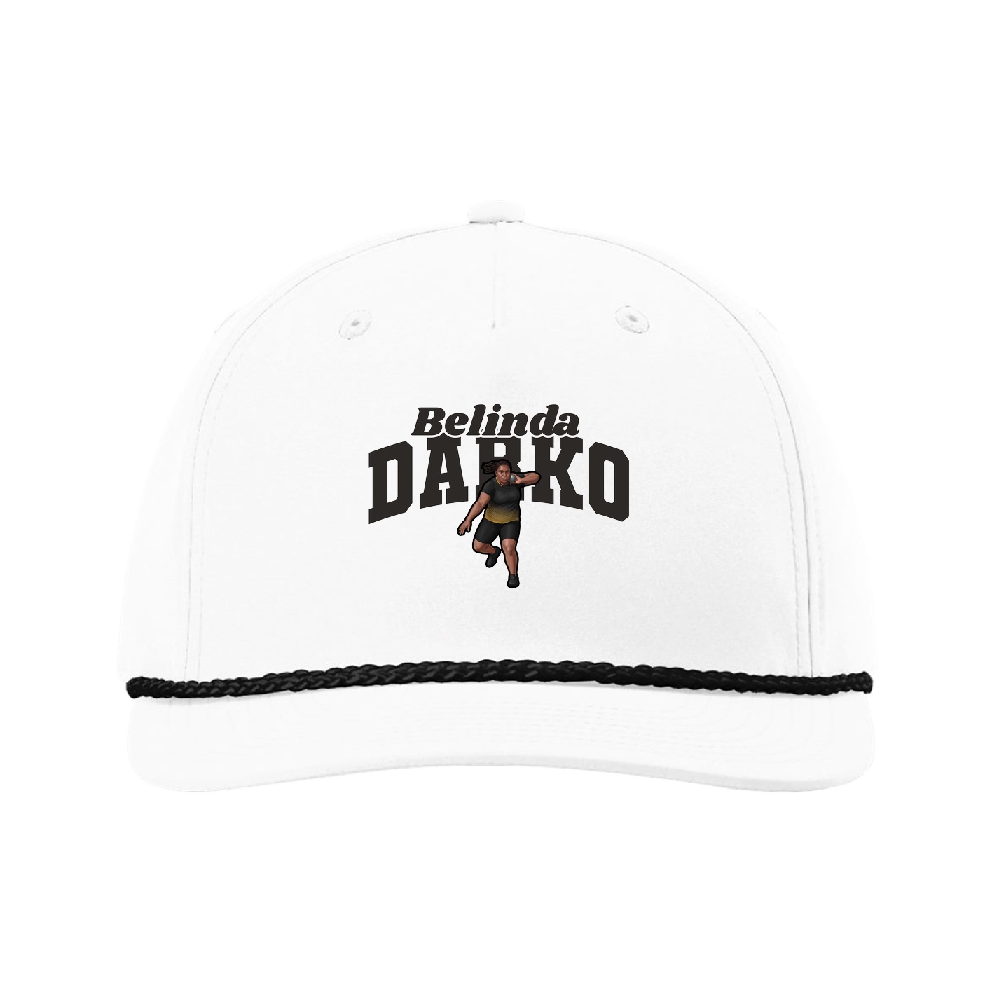 Five-Panel Classic Rope Cap — Signature Arch in White