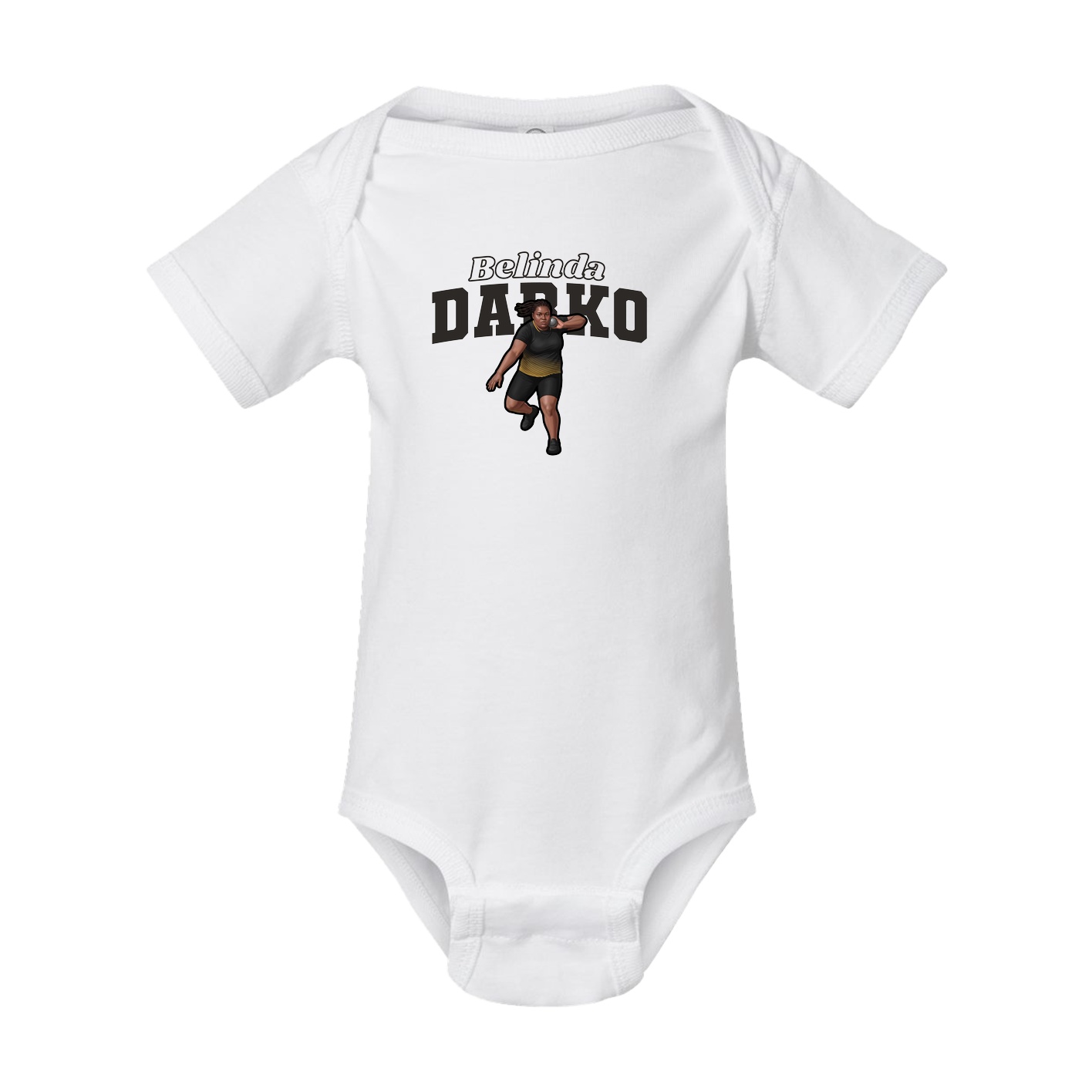 Baby Onesie — Name Arch in White