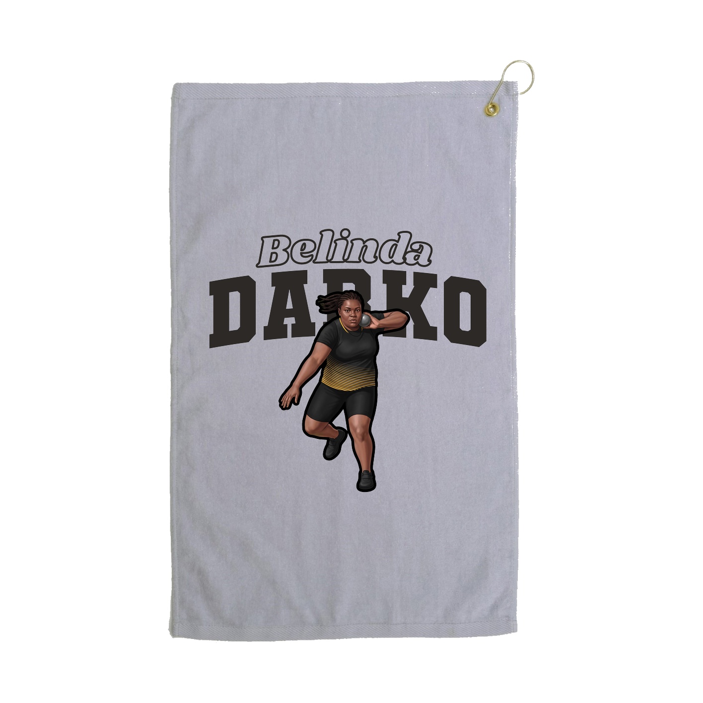 Golf Towel — Name Arch in Grey