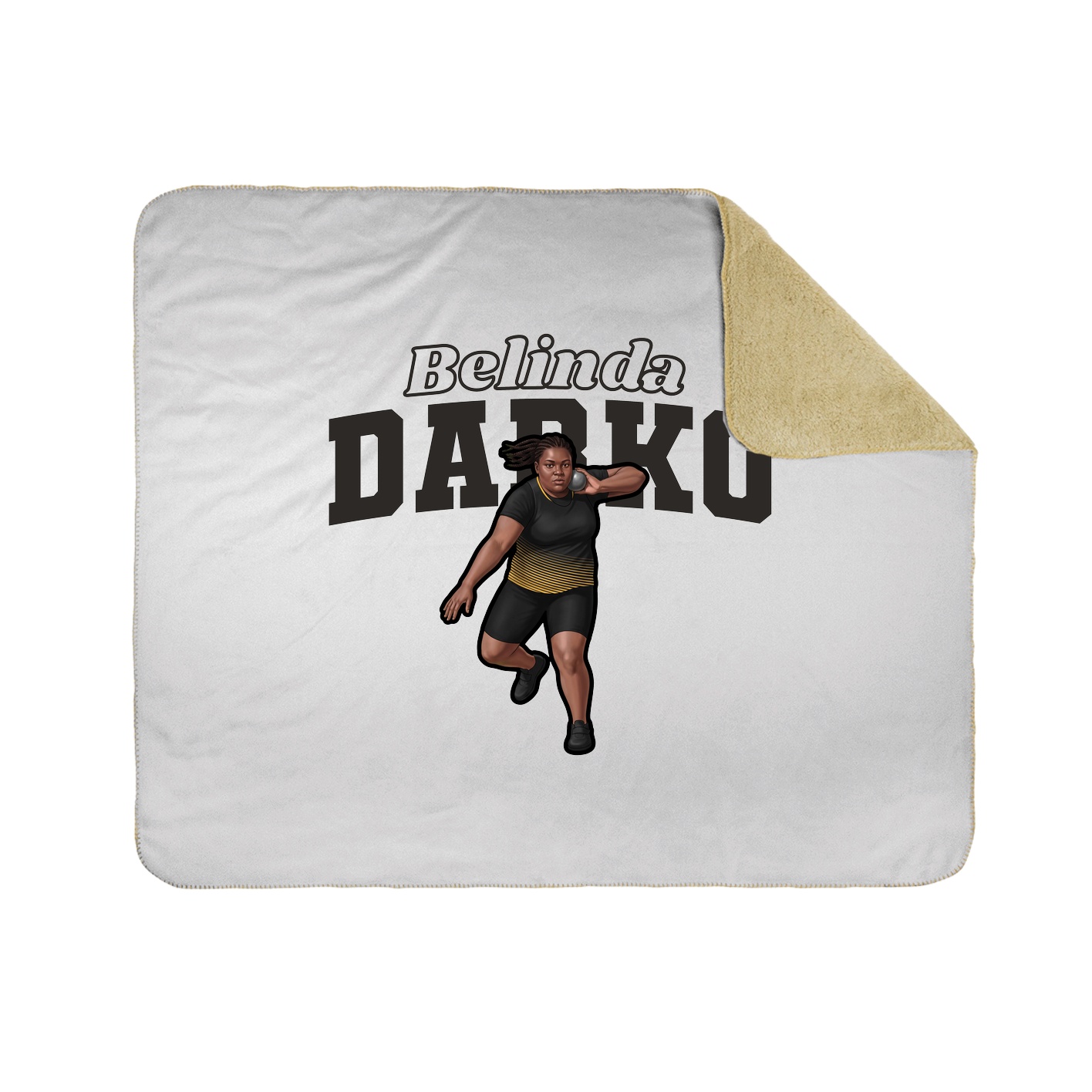 Throw Blanket — Name Arch in White