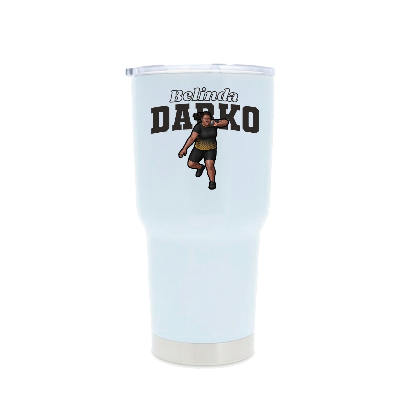 30oz Stainless Steel Tumbler — Name Arch in White