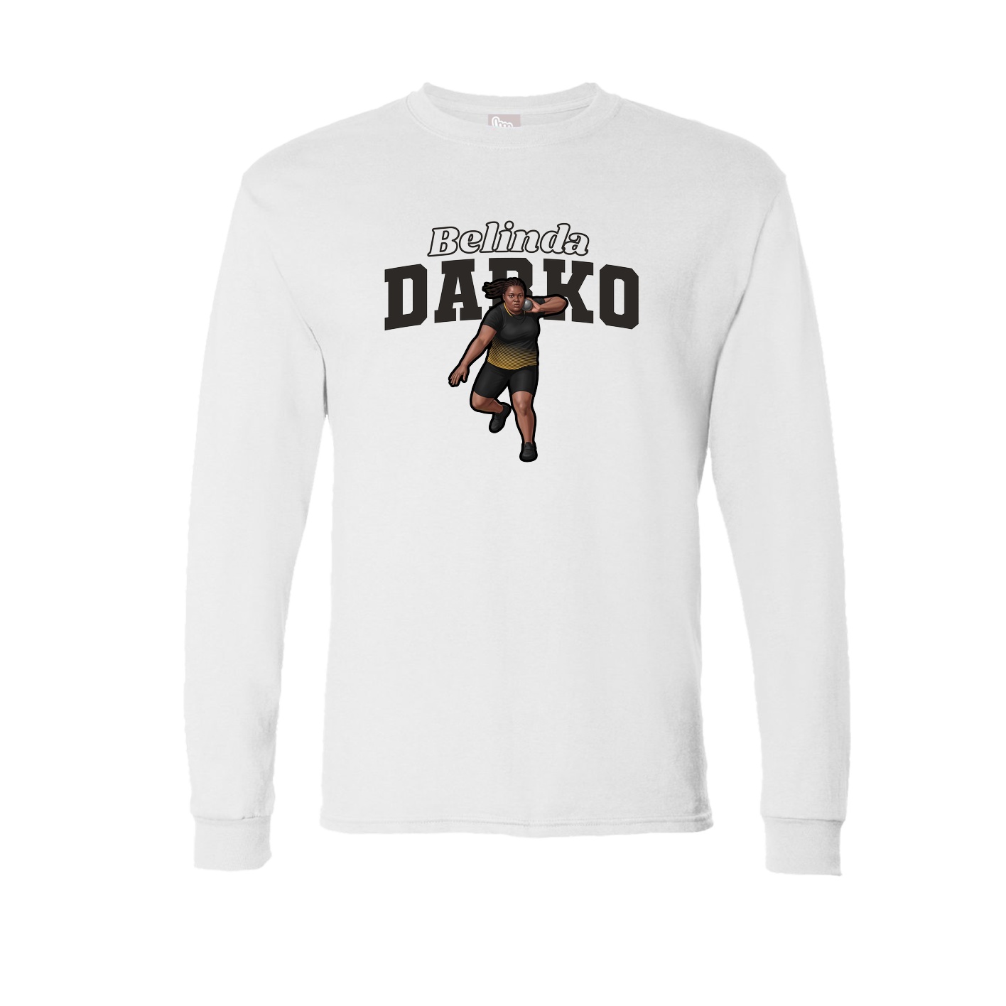 Long Sleeve Tee — Name Arch in White