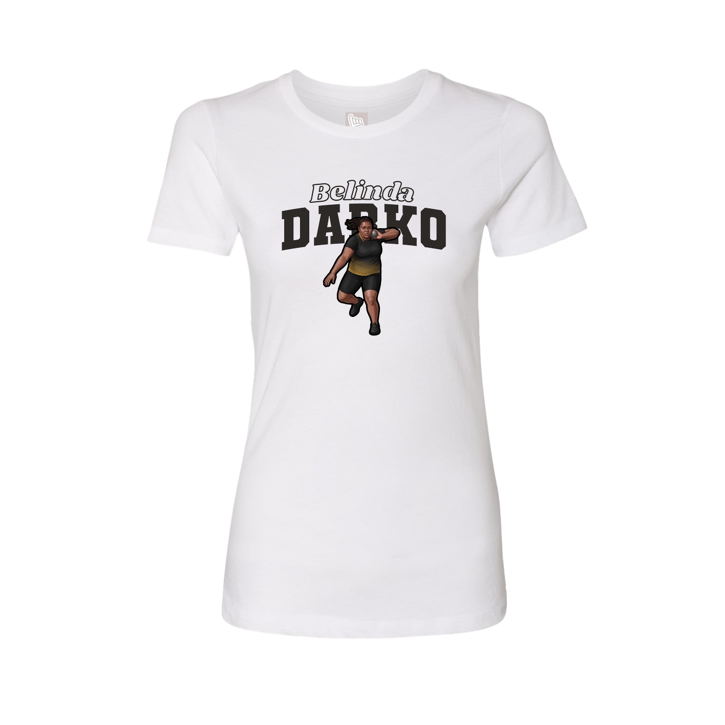 Womens Tee — Name Arch in White