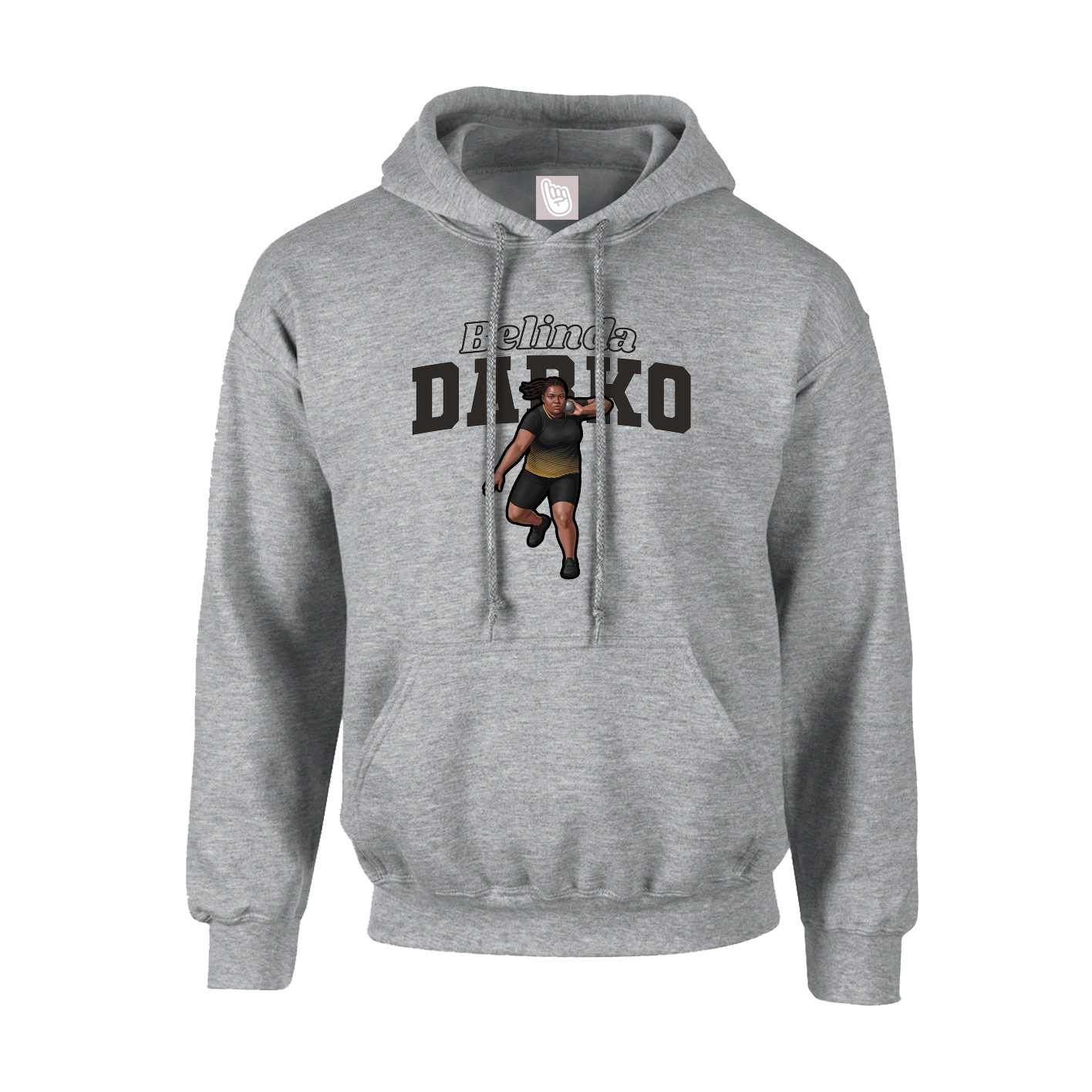 Hoodie — Name Arch in Grey