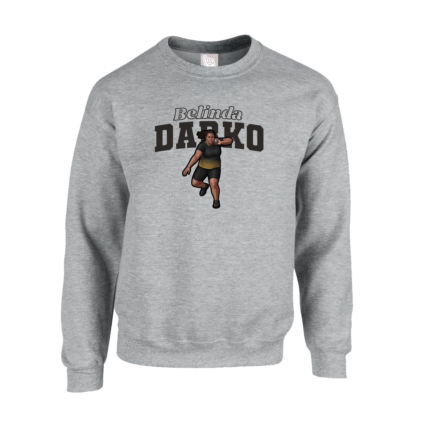 Fleece Crew — Name Arch in Grey