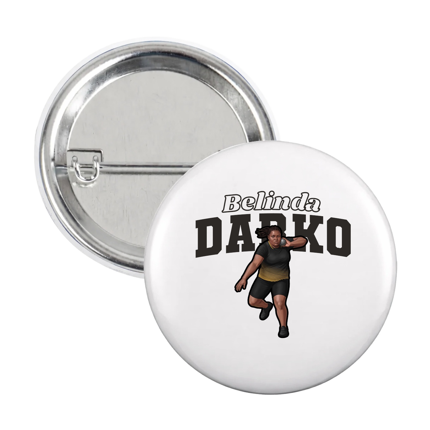 Game Day Button — Name Arch in White
