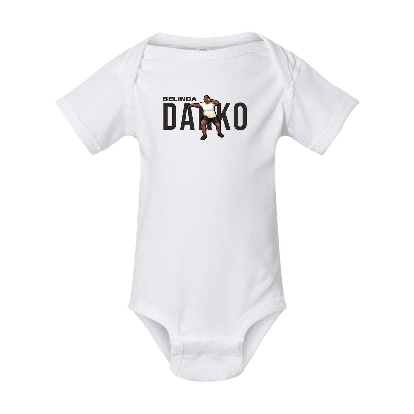 Baby Onesie — Player Name in White
