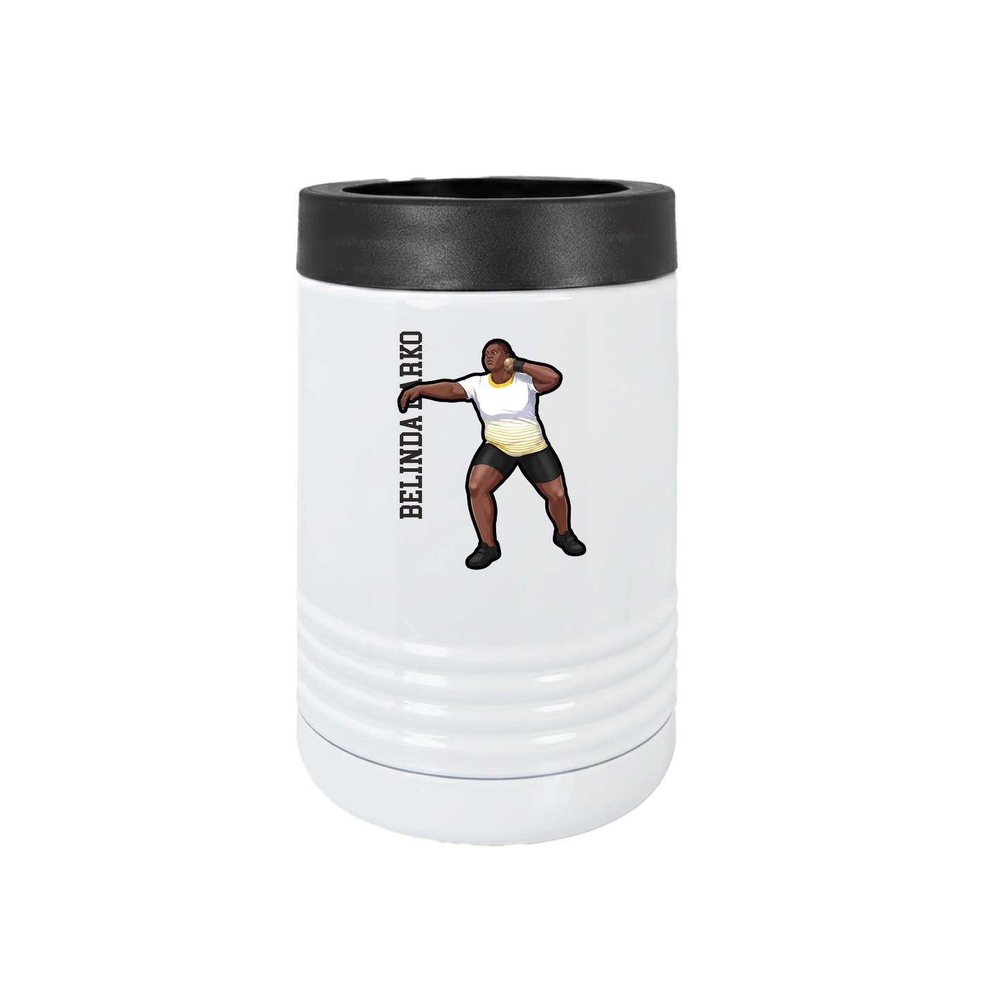Beverage Holder — Name Vertical in White