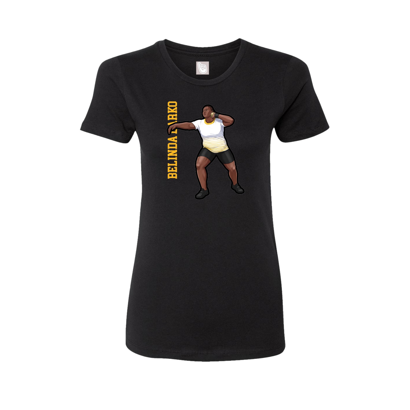 Womens Tee — Name Vertical in Black