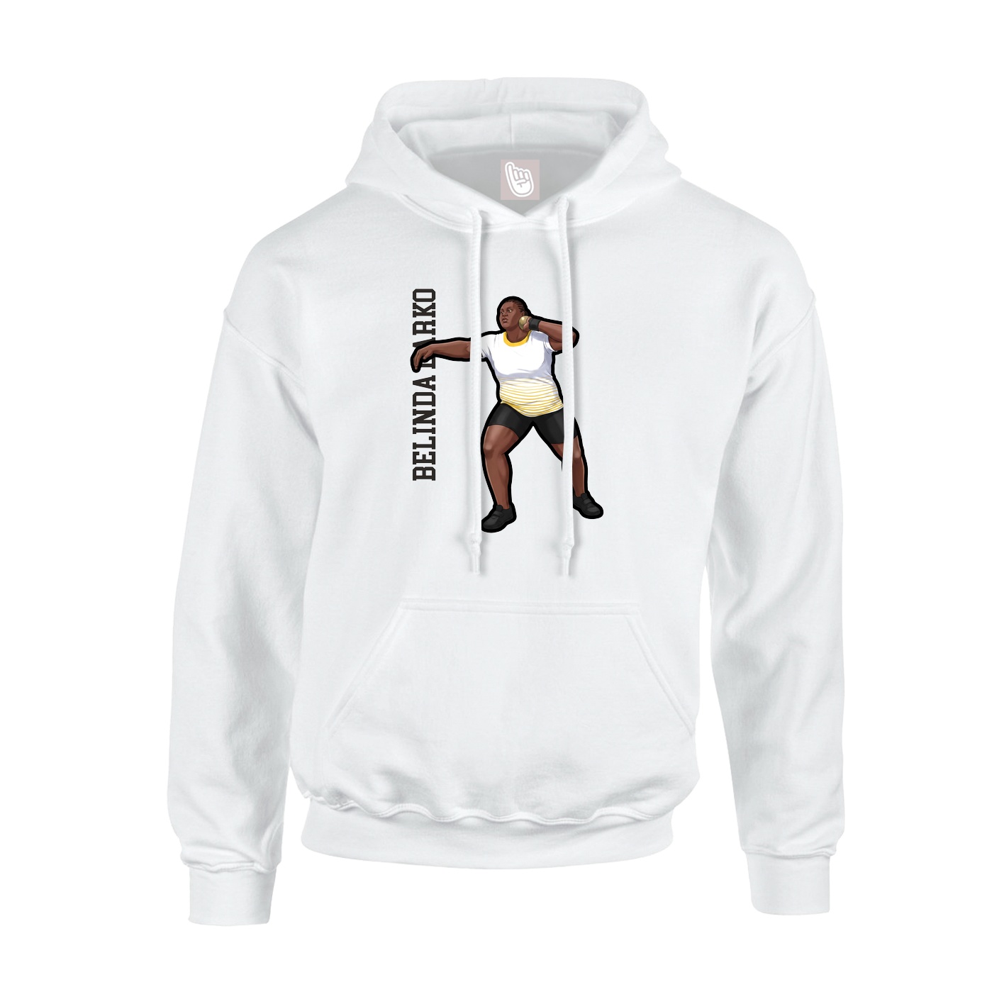 Youth Hoodie — Name Vertical in White