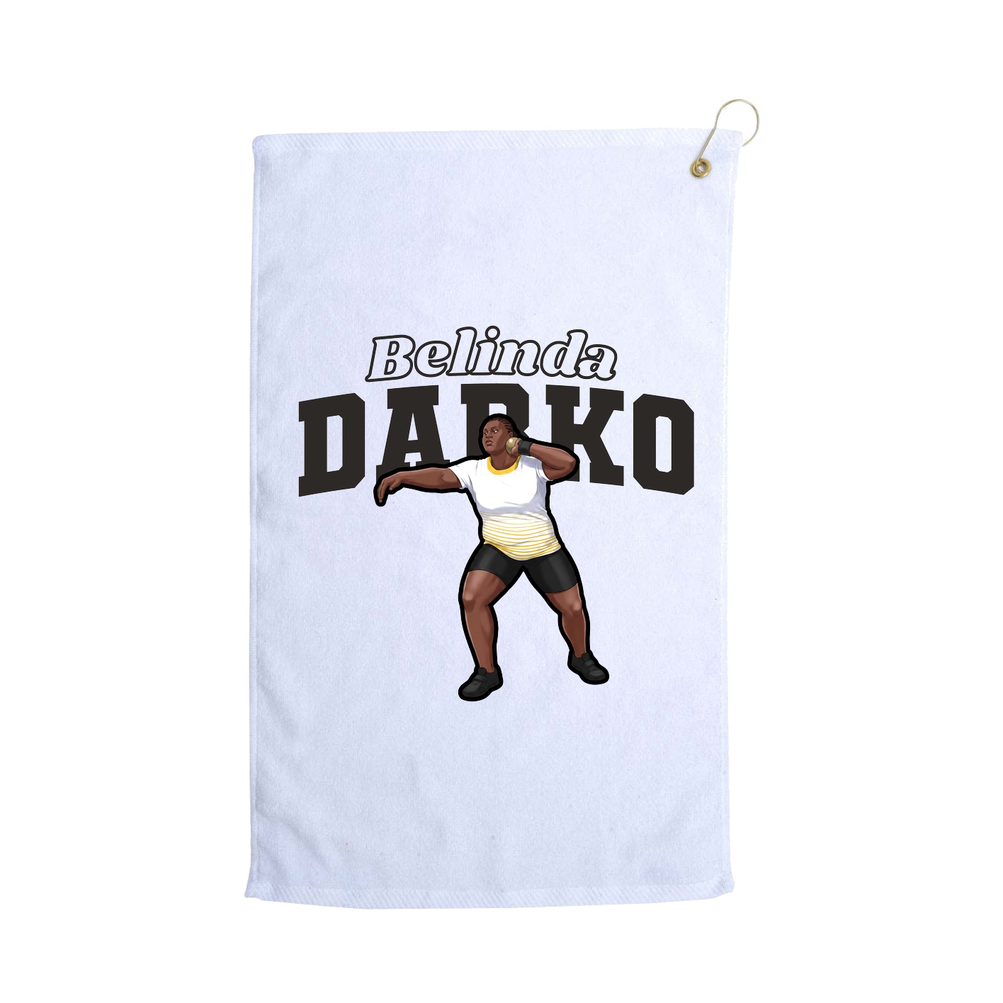 Golf Towel — Name Arch in White