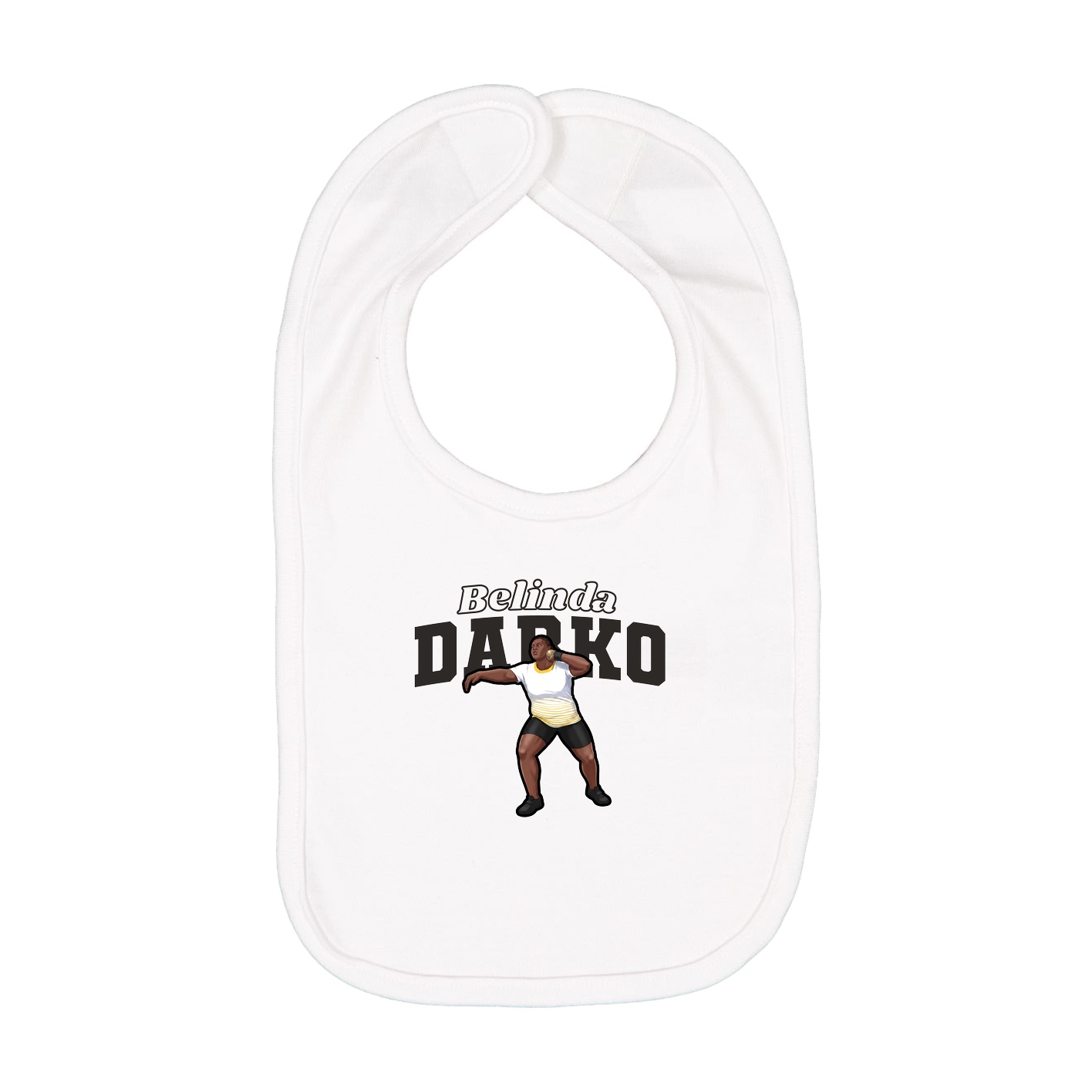 Infant Bib — Name Arch in White