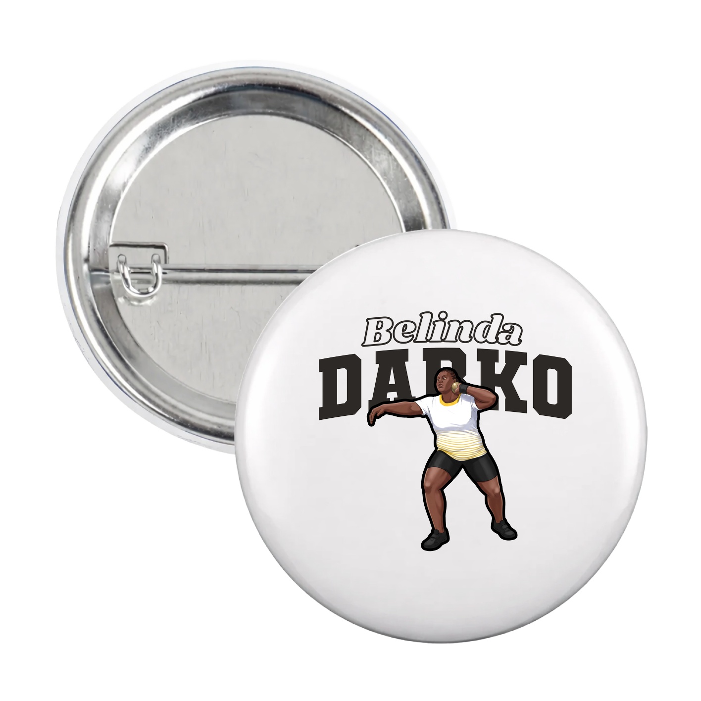 Game Day Button — Name Arch in White