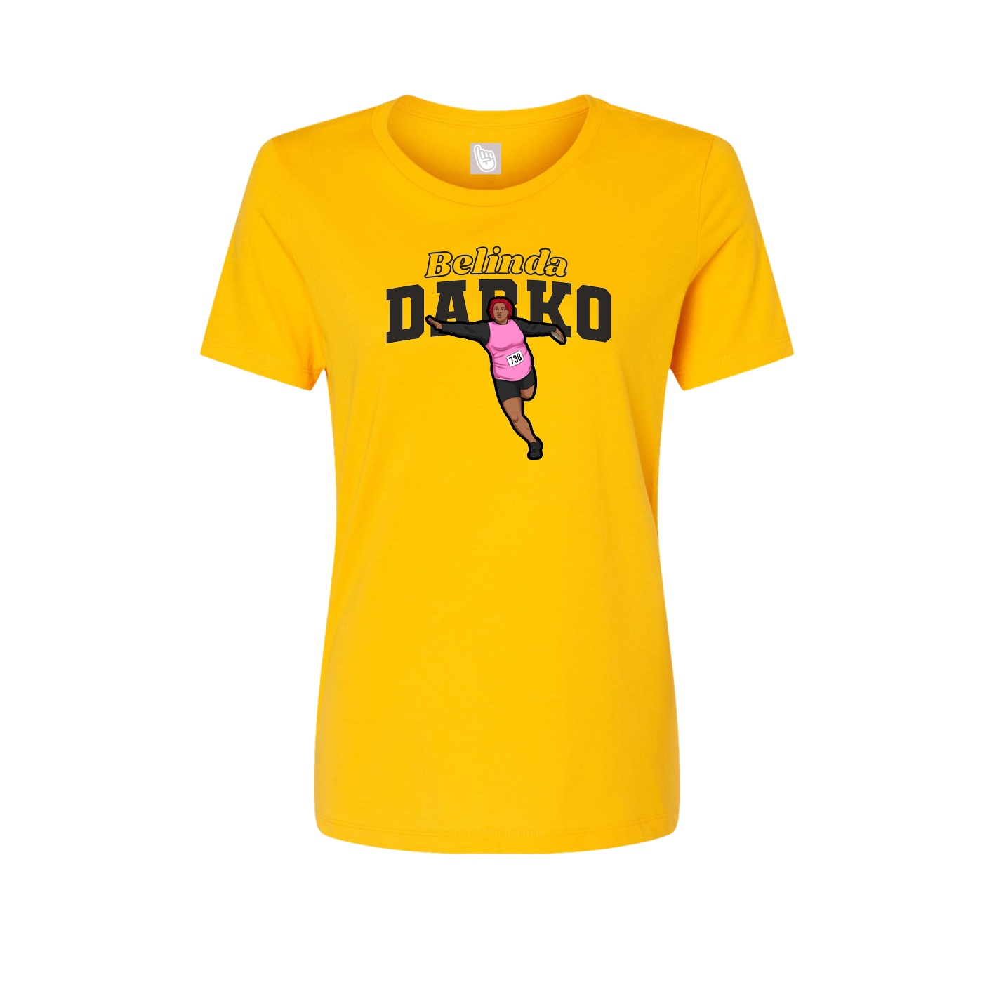 Fitted Women's Tee — Name Arch in Gold