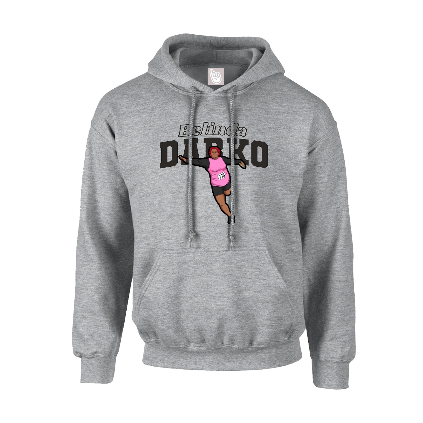 Hoodie — Name Arch in Grey