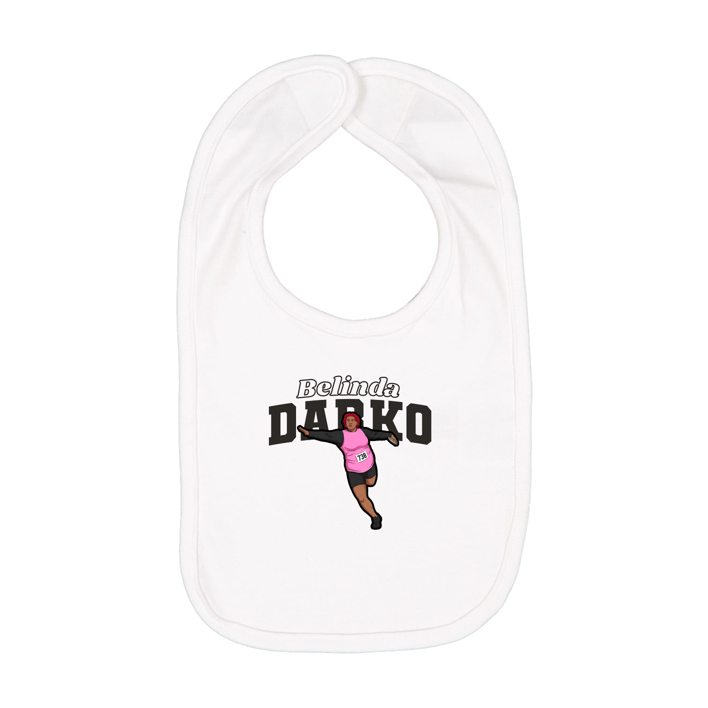 Infant Bib — Name Arch in White