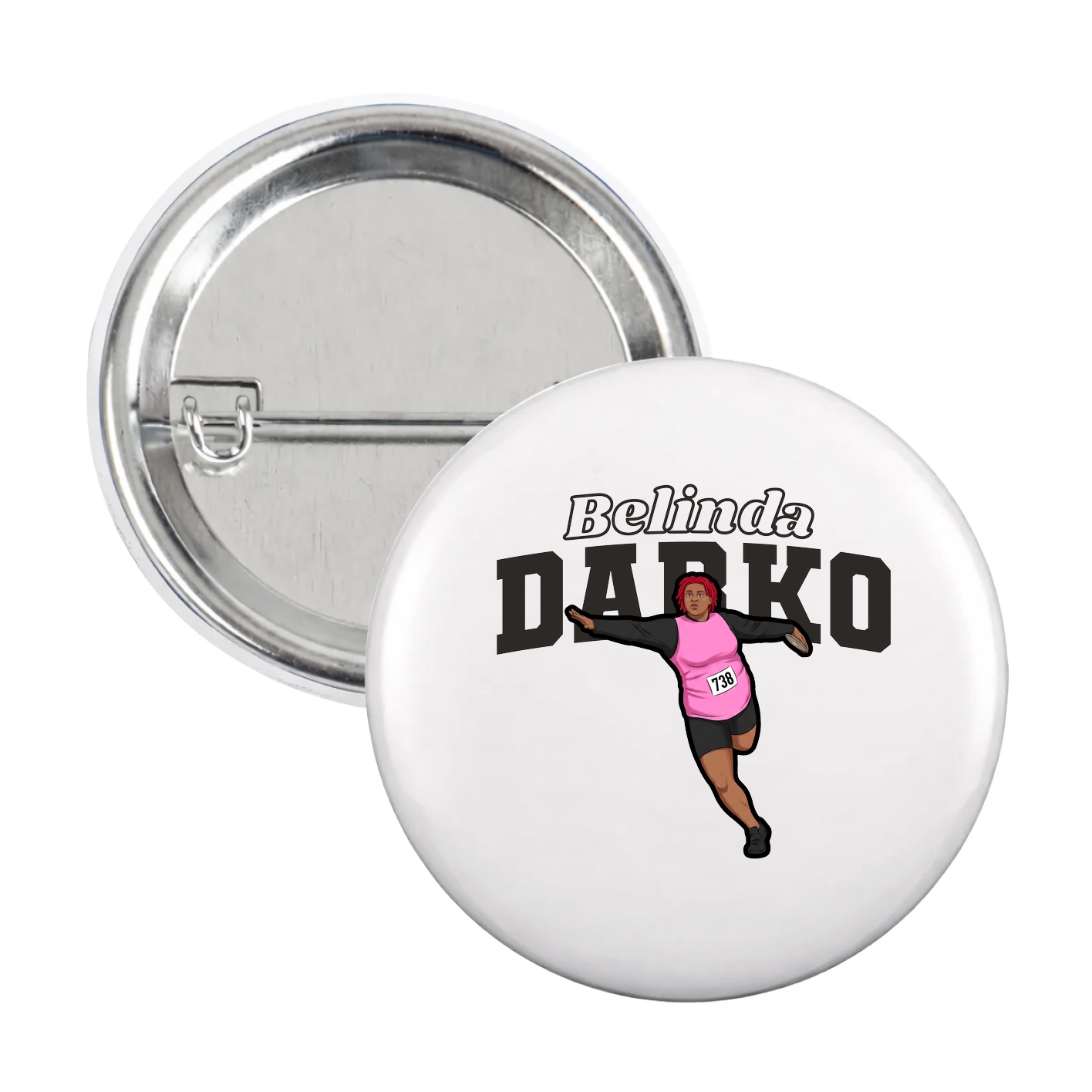 Game Day Button — Name Arch in White