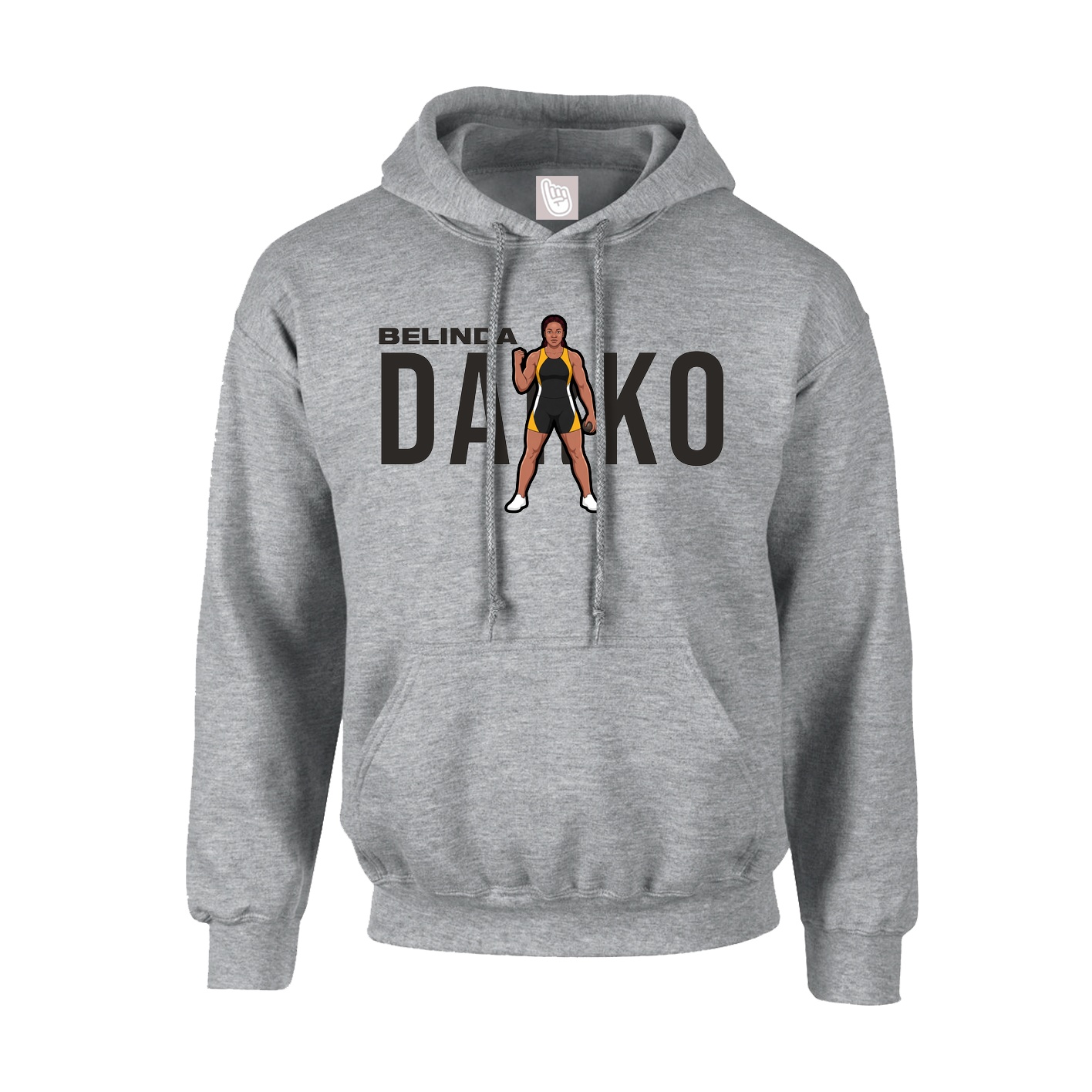 Youth Hoodie — Player Name in Grey