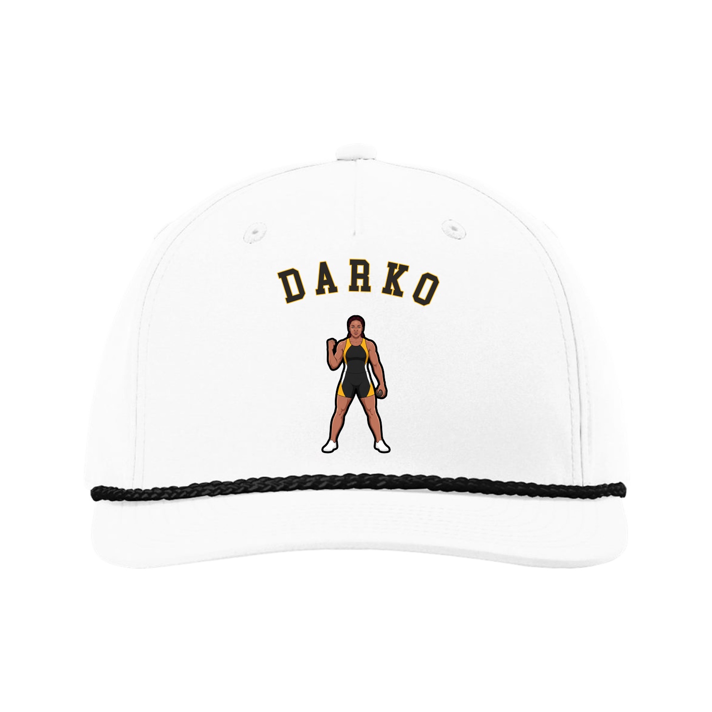 Five-Panel Classic Rope Cap — Shirsey Arch in White