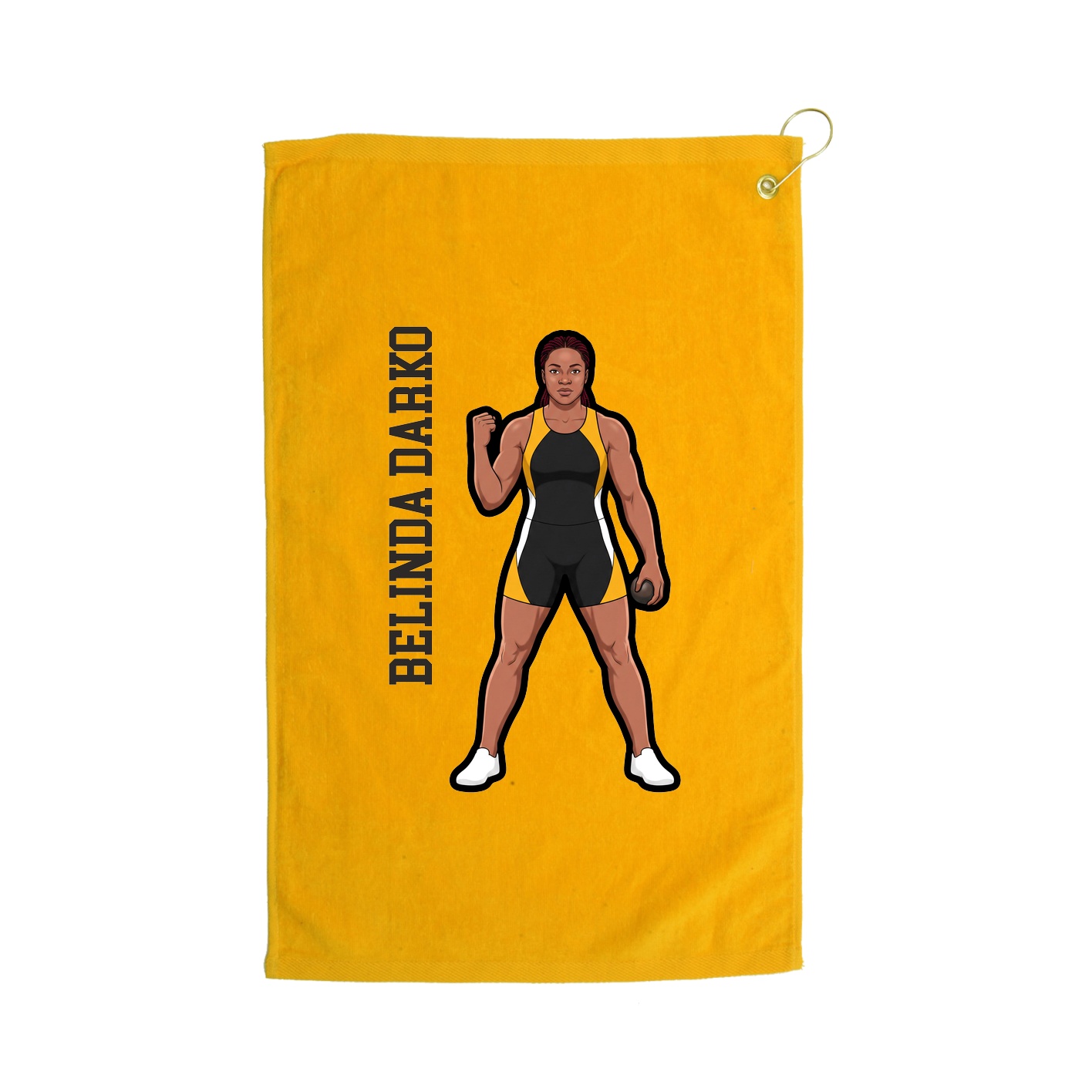 Golf Towel — Name Vertical in Gold