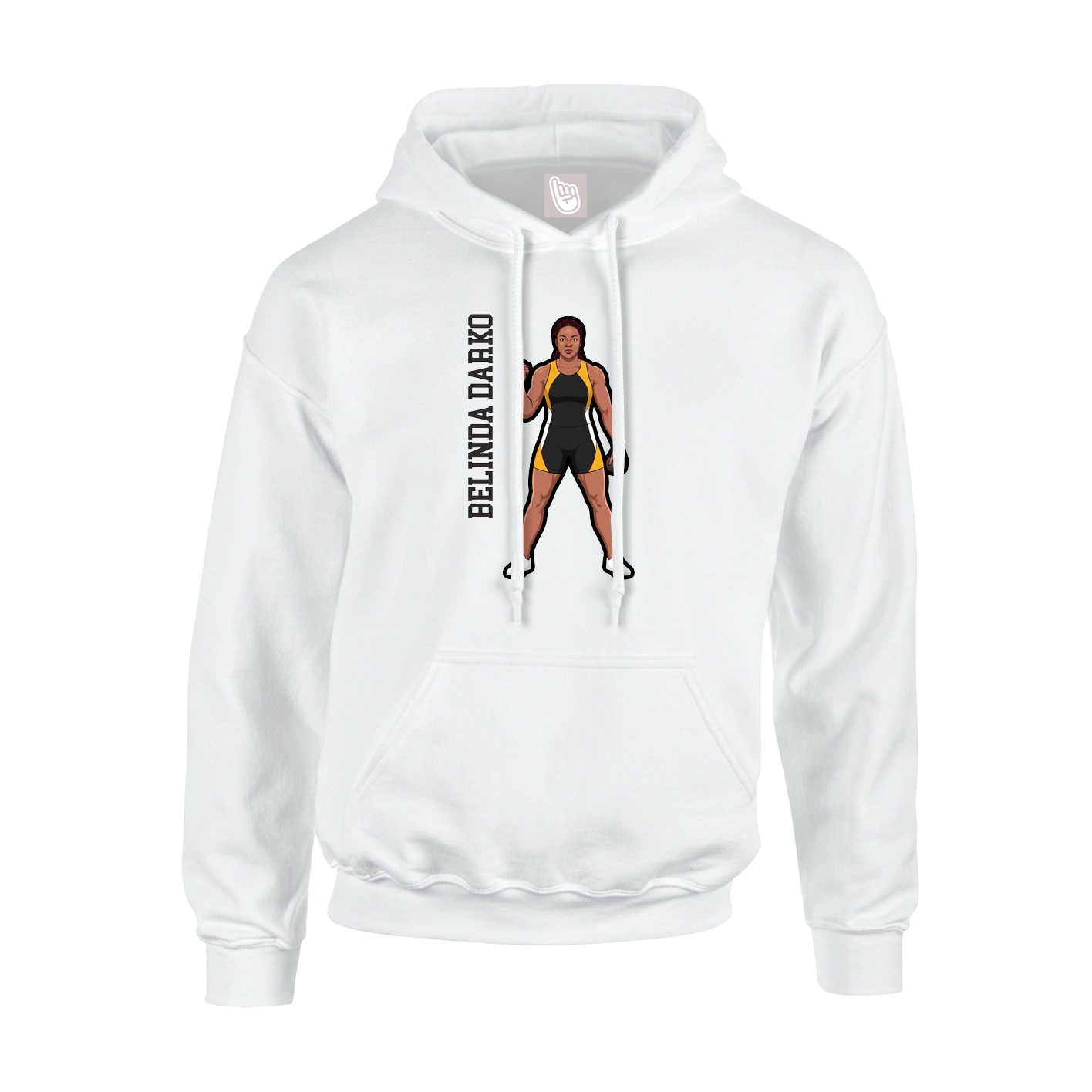 Hoodie — Name Vertical in White