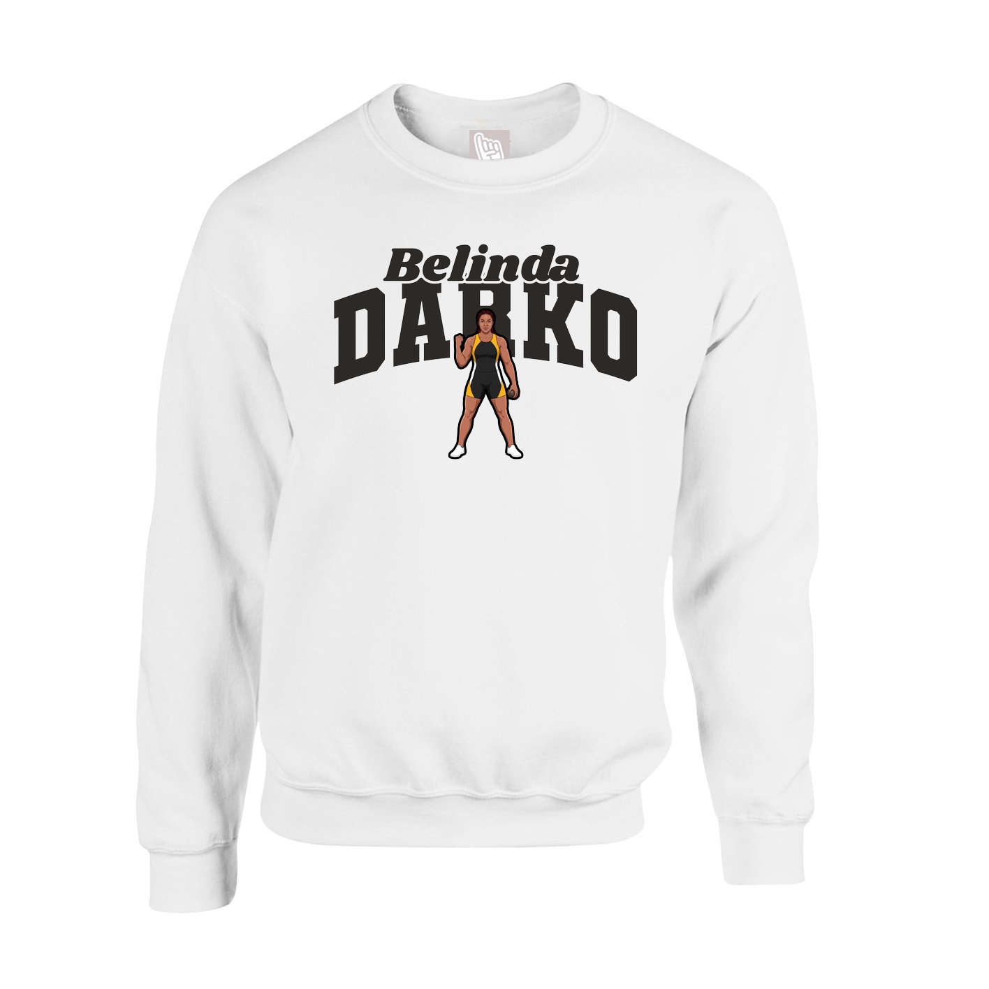 Fleece Crew — Signature Arch in White