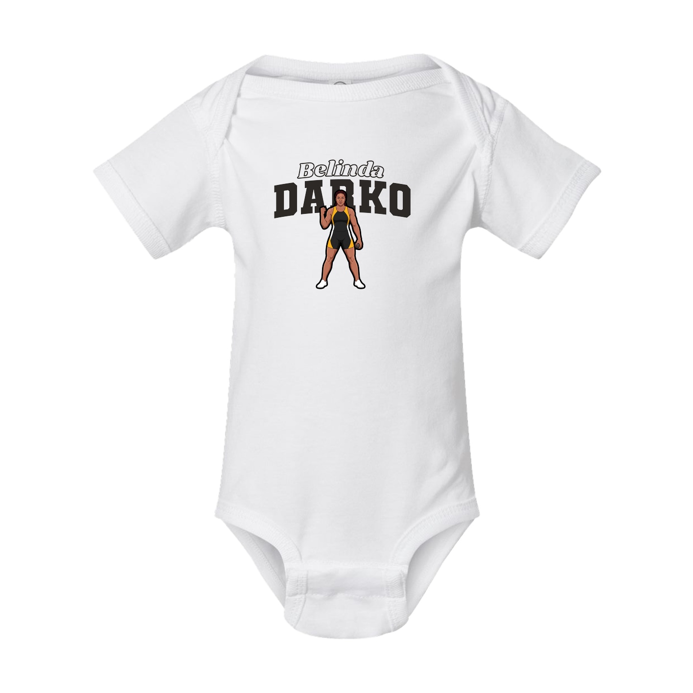Baby Onesie — Name Arch in White