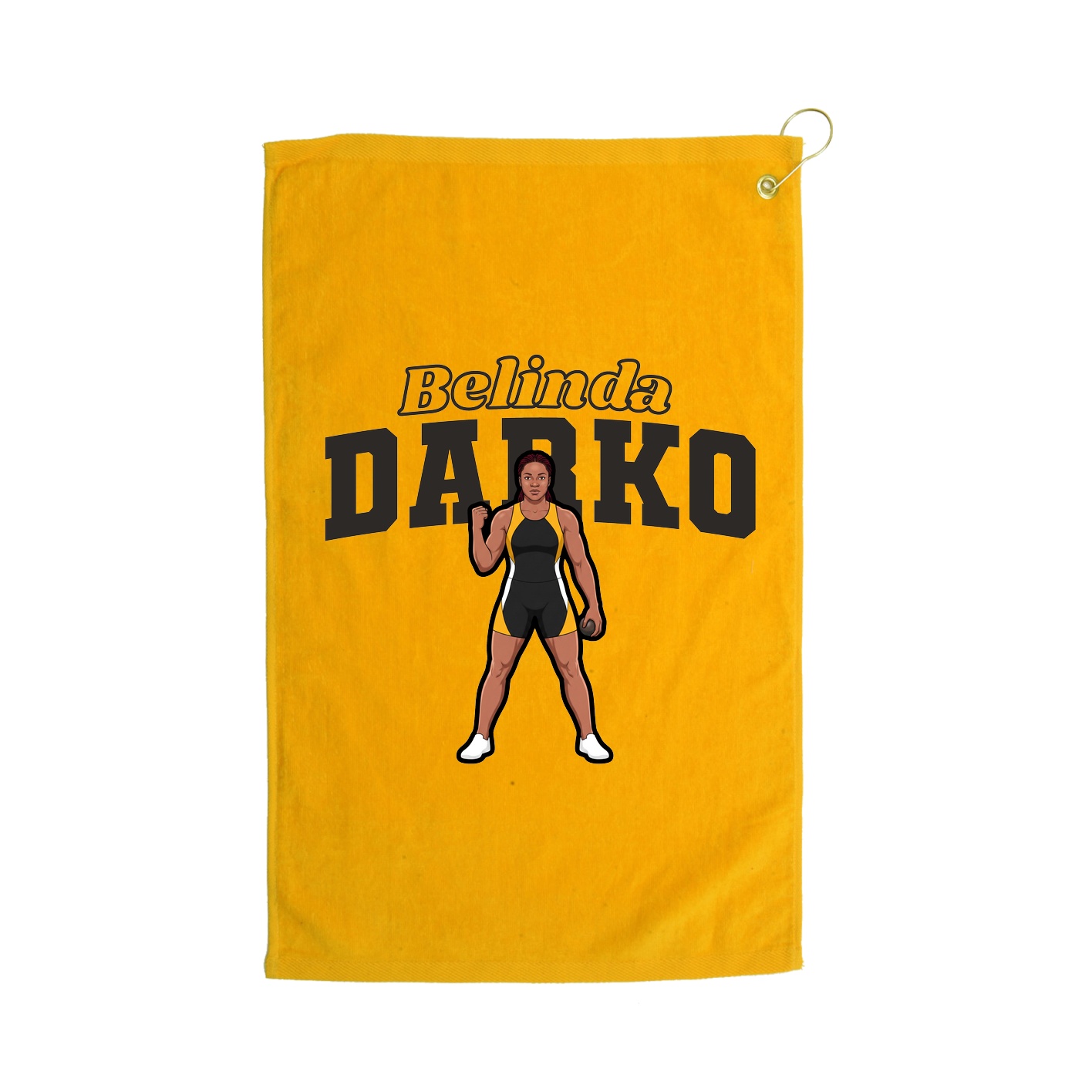 Golf Towel — Name Arch in Gold
