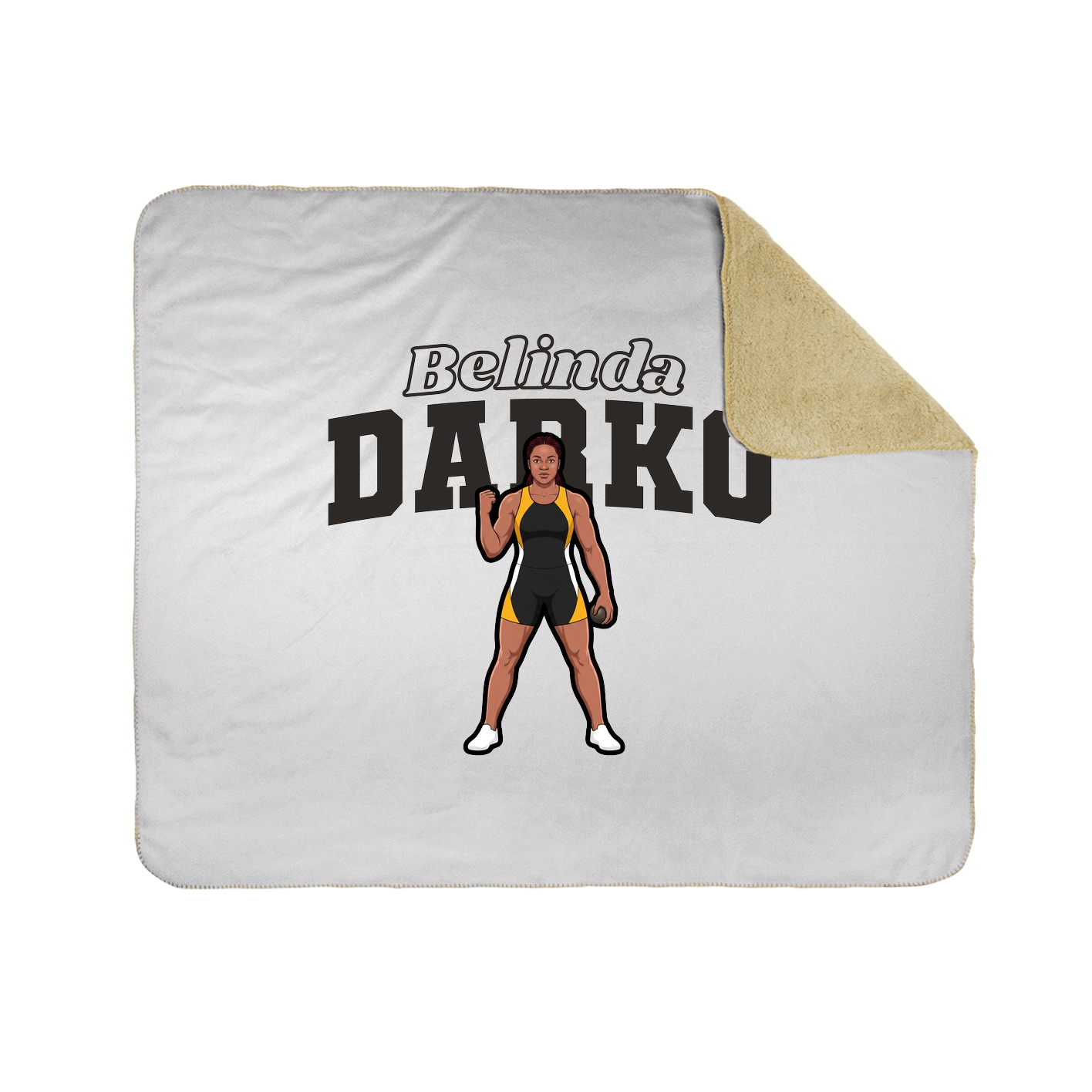 Throw Blanket — Name Arch in White