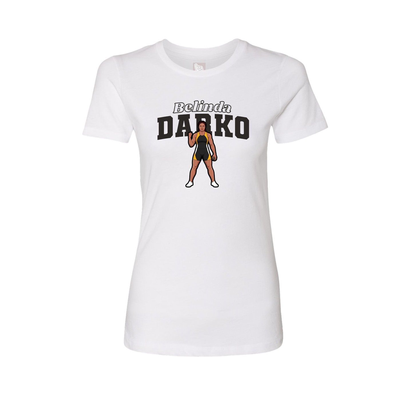 Womens Tee — Name Arch in White