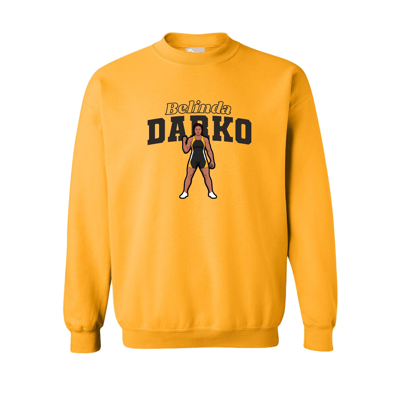 Fleece Crew — Name Arch in Gold