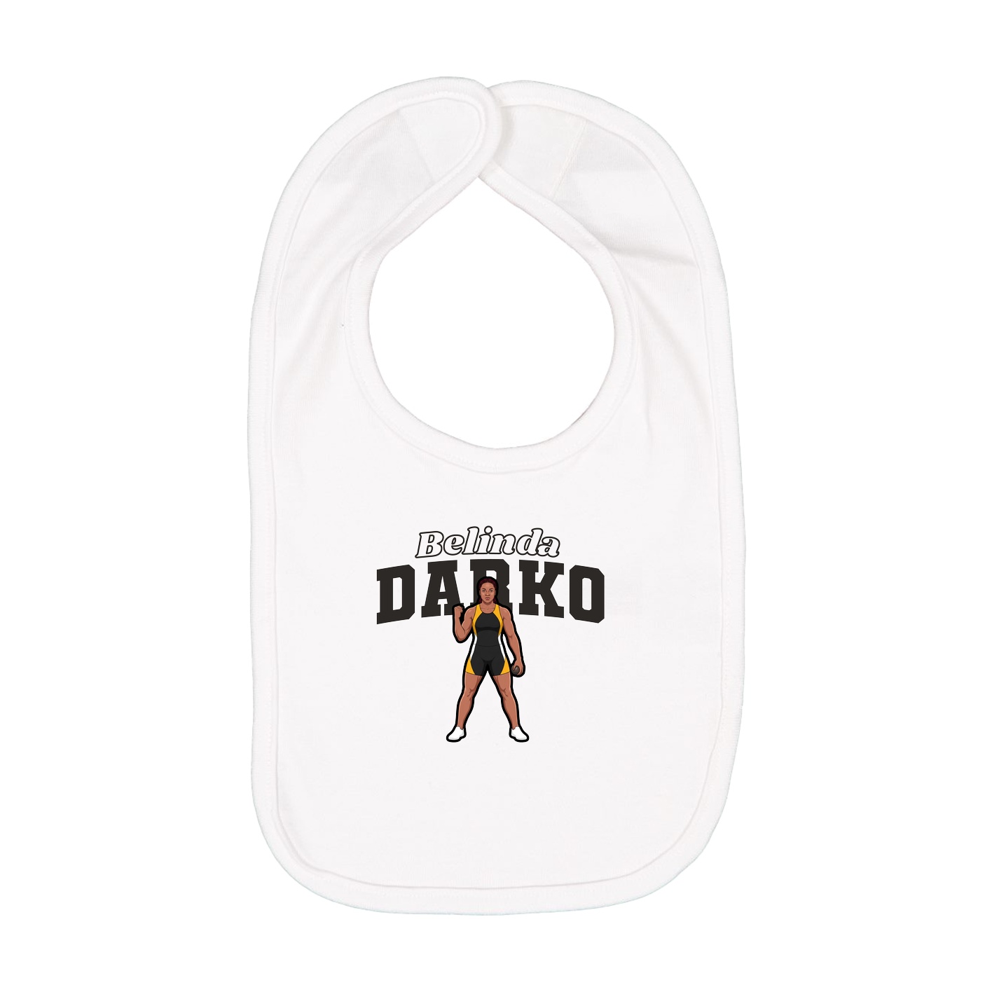 Infant Bib — Name Arch in White