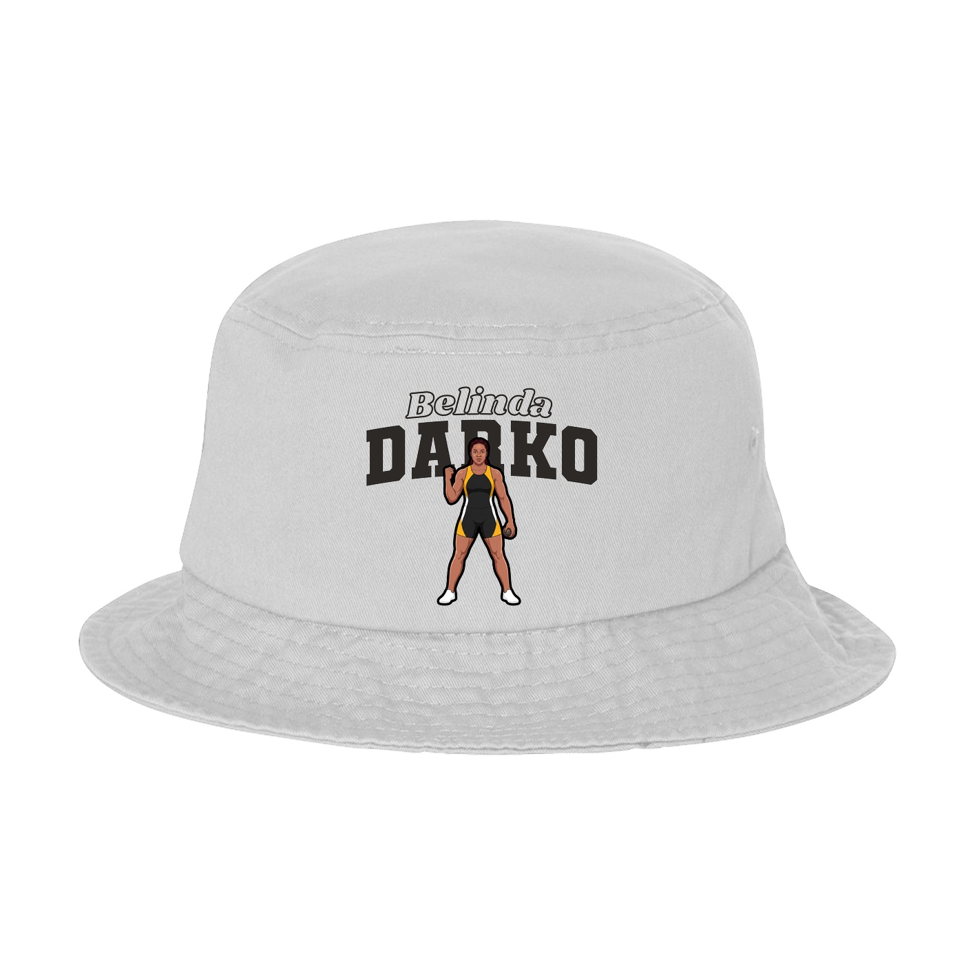 Bucket Cap — Name Arch in White