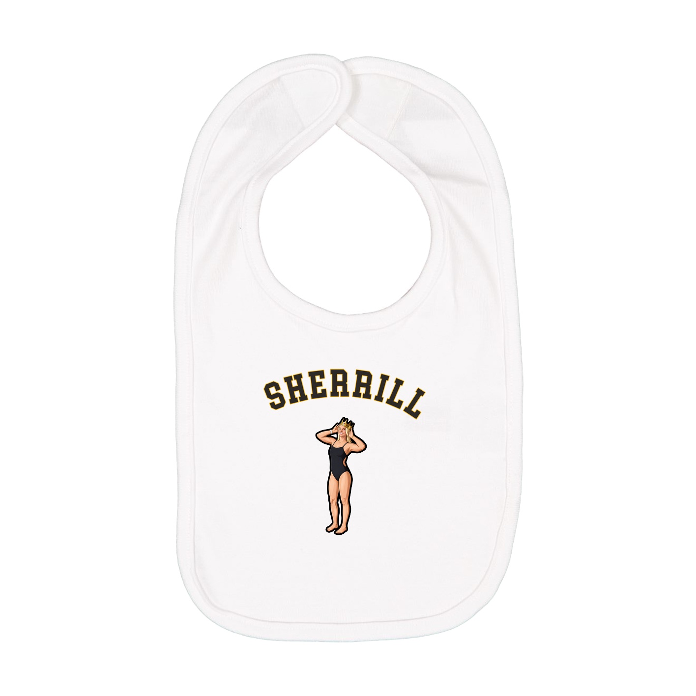 Infant Bib — Shirsey Arch in White