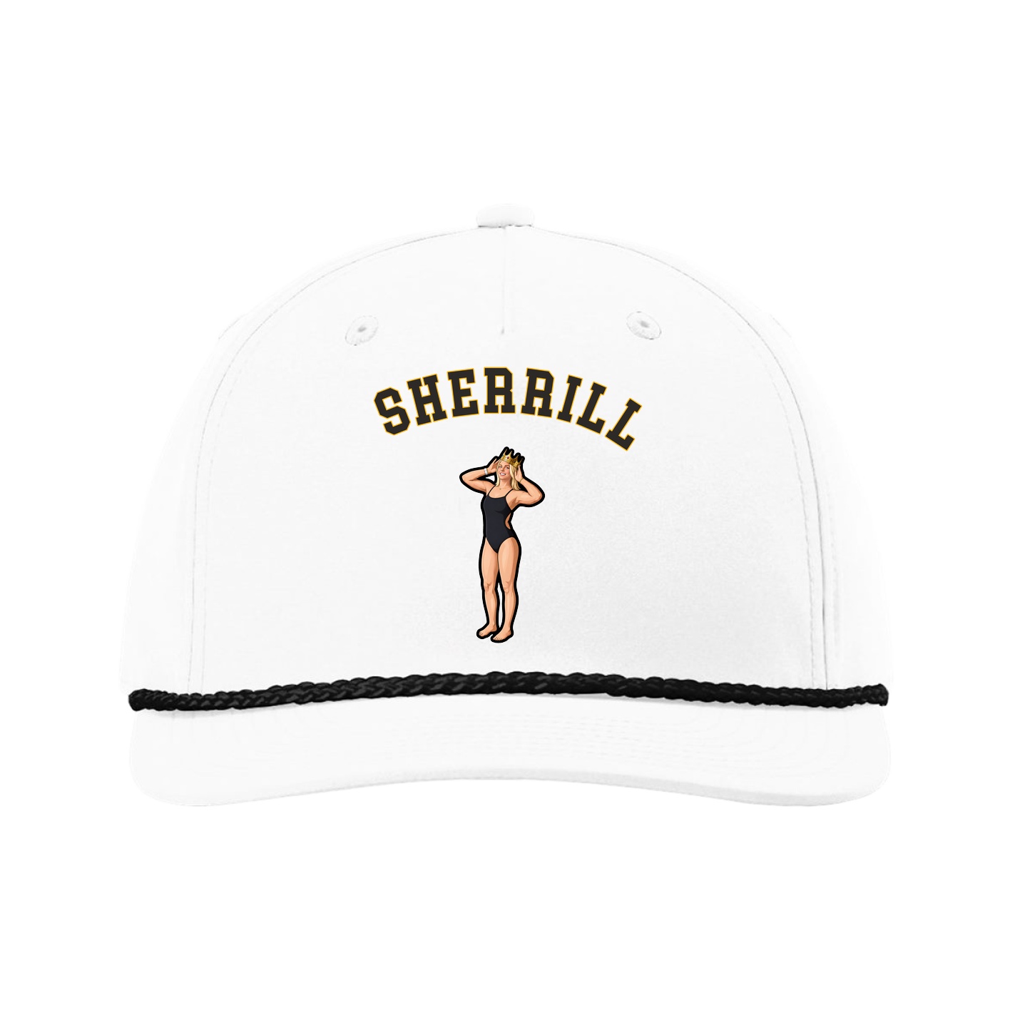 Five-Panel Classic Rope Cap — Shirsey Arch in White