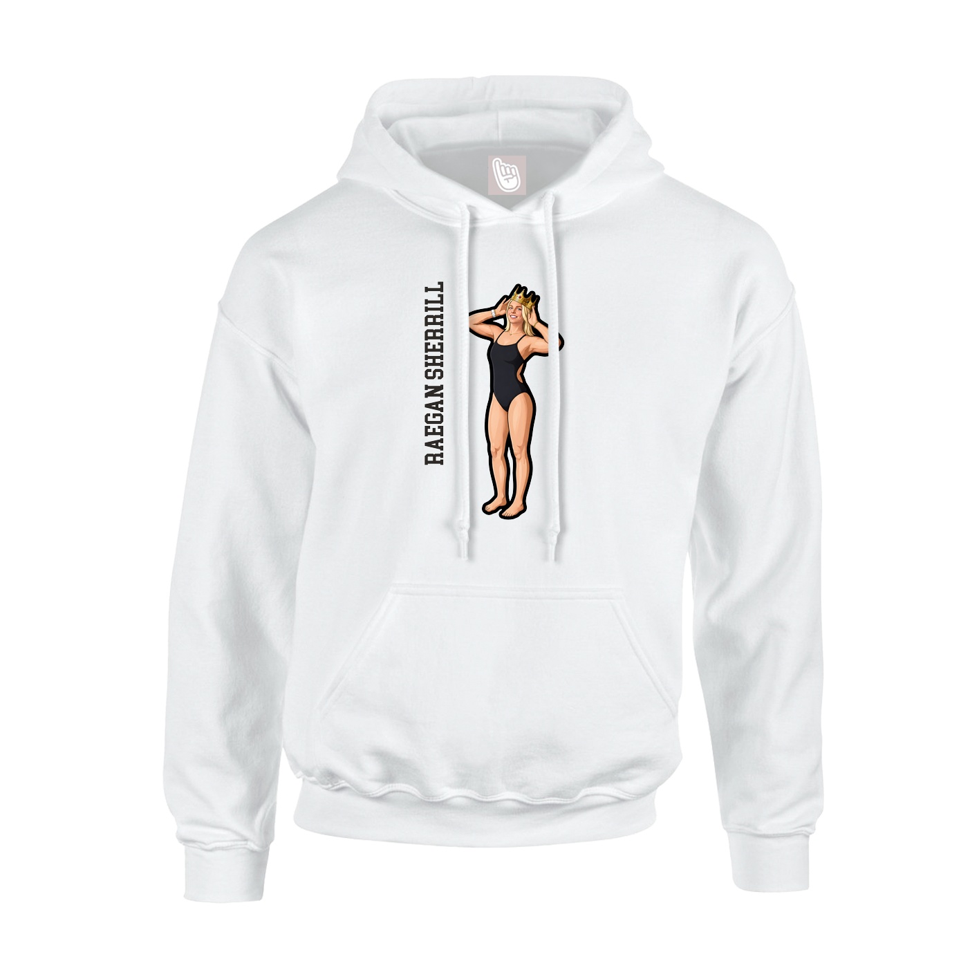 Hoodie — Name Vertical in White