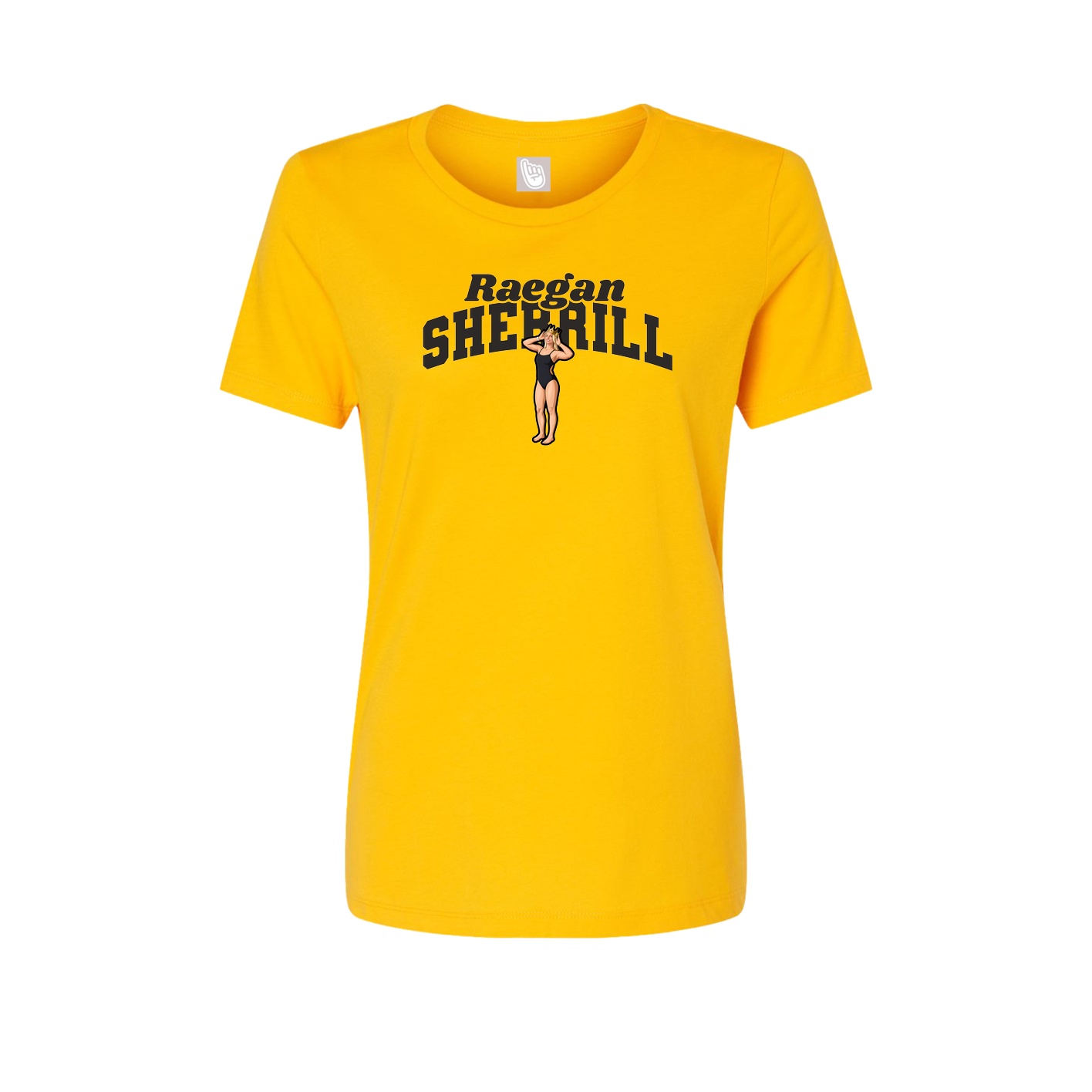 Fitted Women's Tee — Signature Arch in Gold