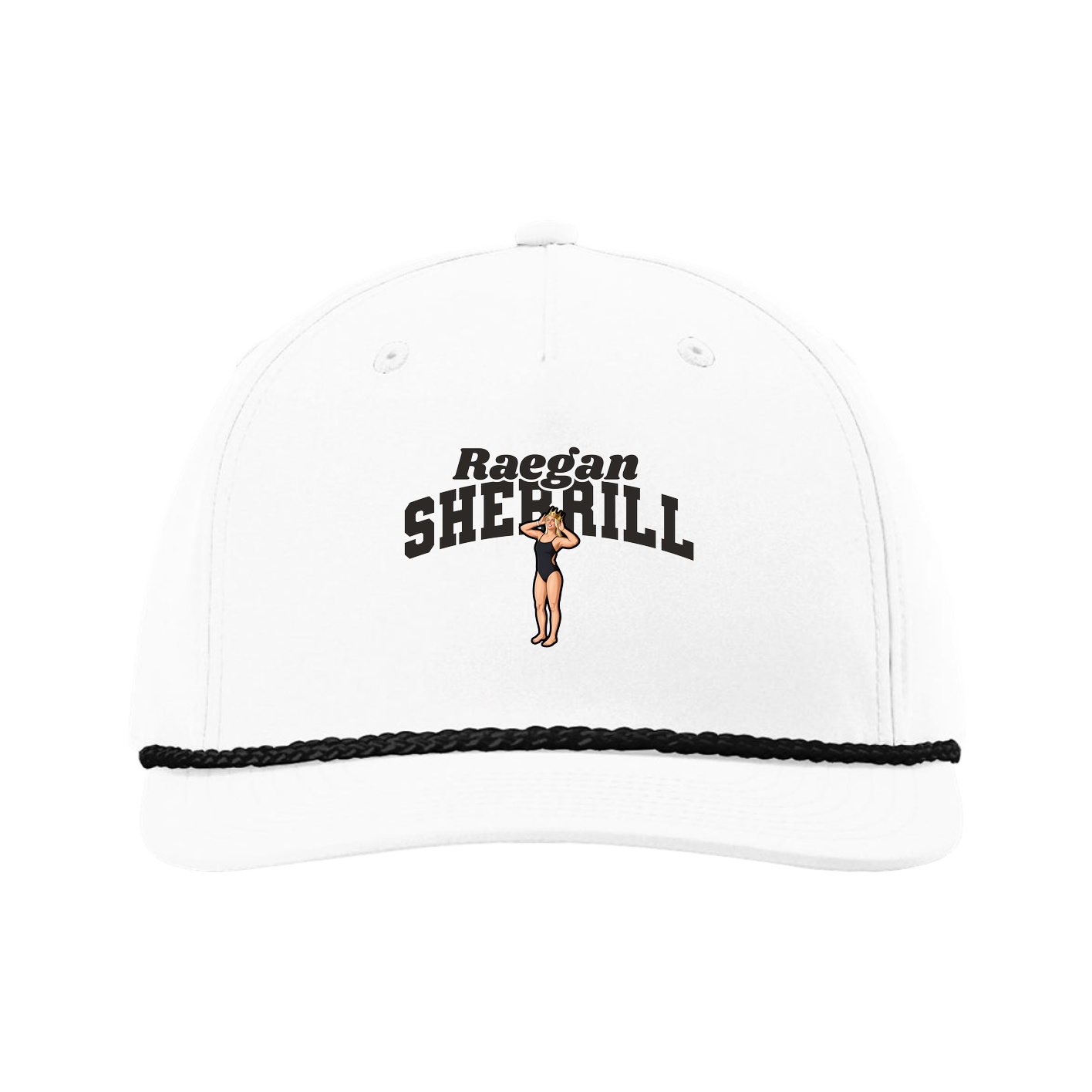 Five-Panel Classic Rope Cap — Signature Arch in White