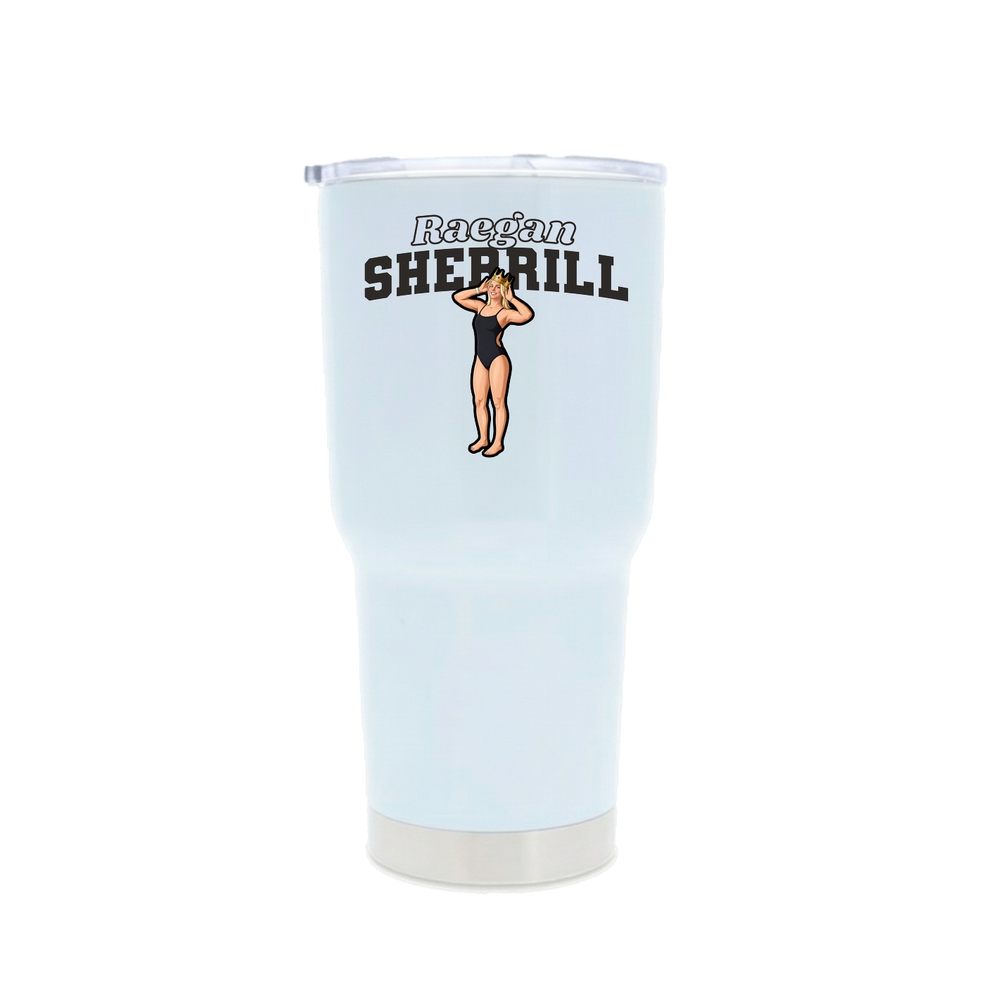 30oz Stainless Steel Tumbler — Name Arch in White