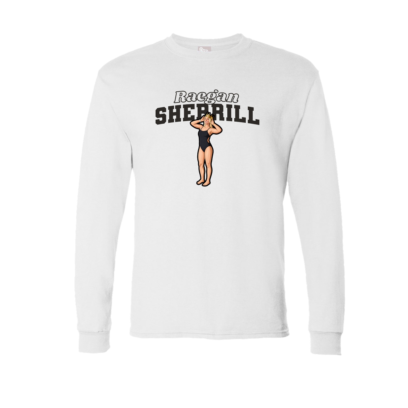 Long Sleeve Tee — Name Arch in White