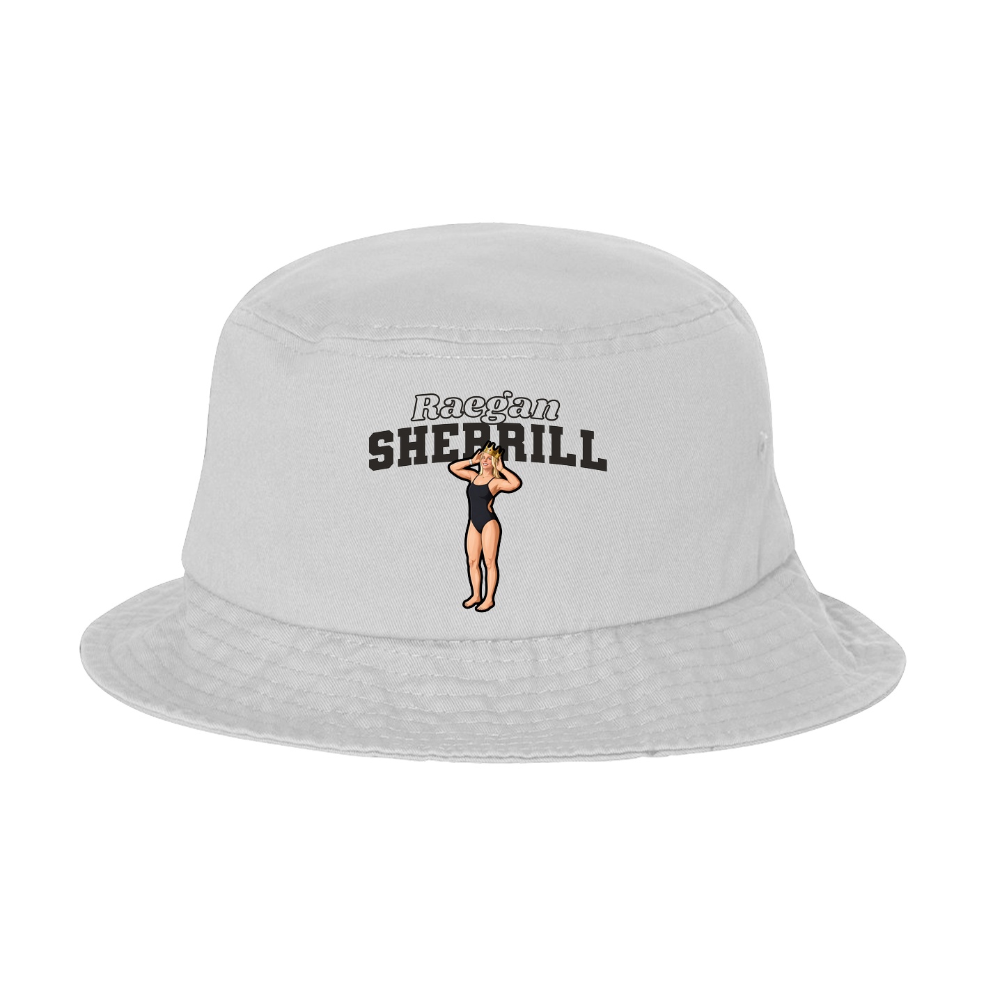 Bucket Cap — Name Arch in White