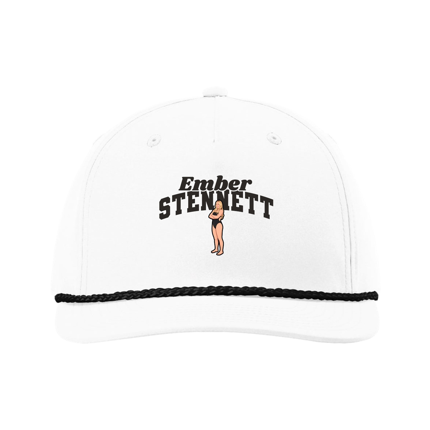 Five-Panel Classic Rope Cap — Signature Arch in White