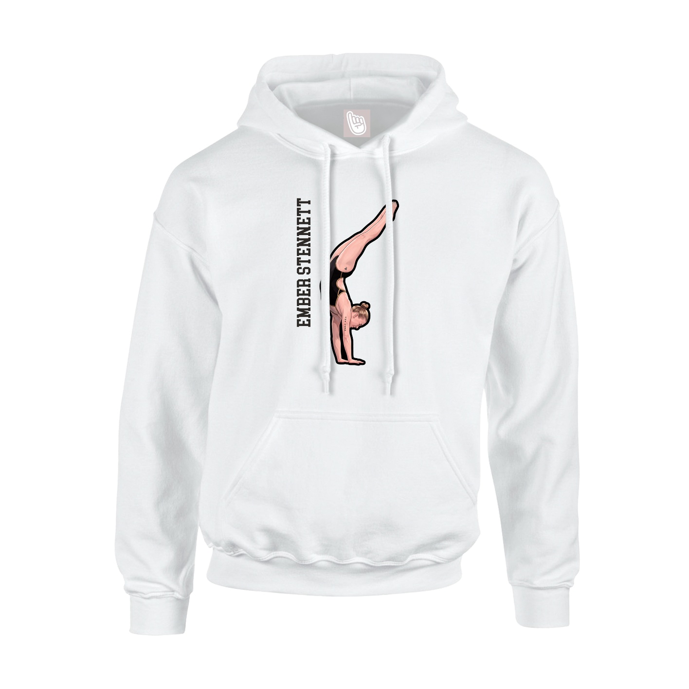 Hoodie — Name Vertical in White