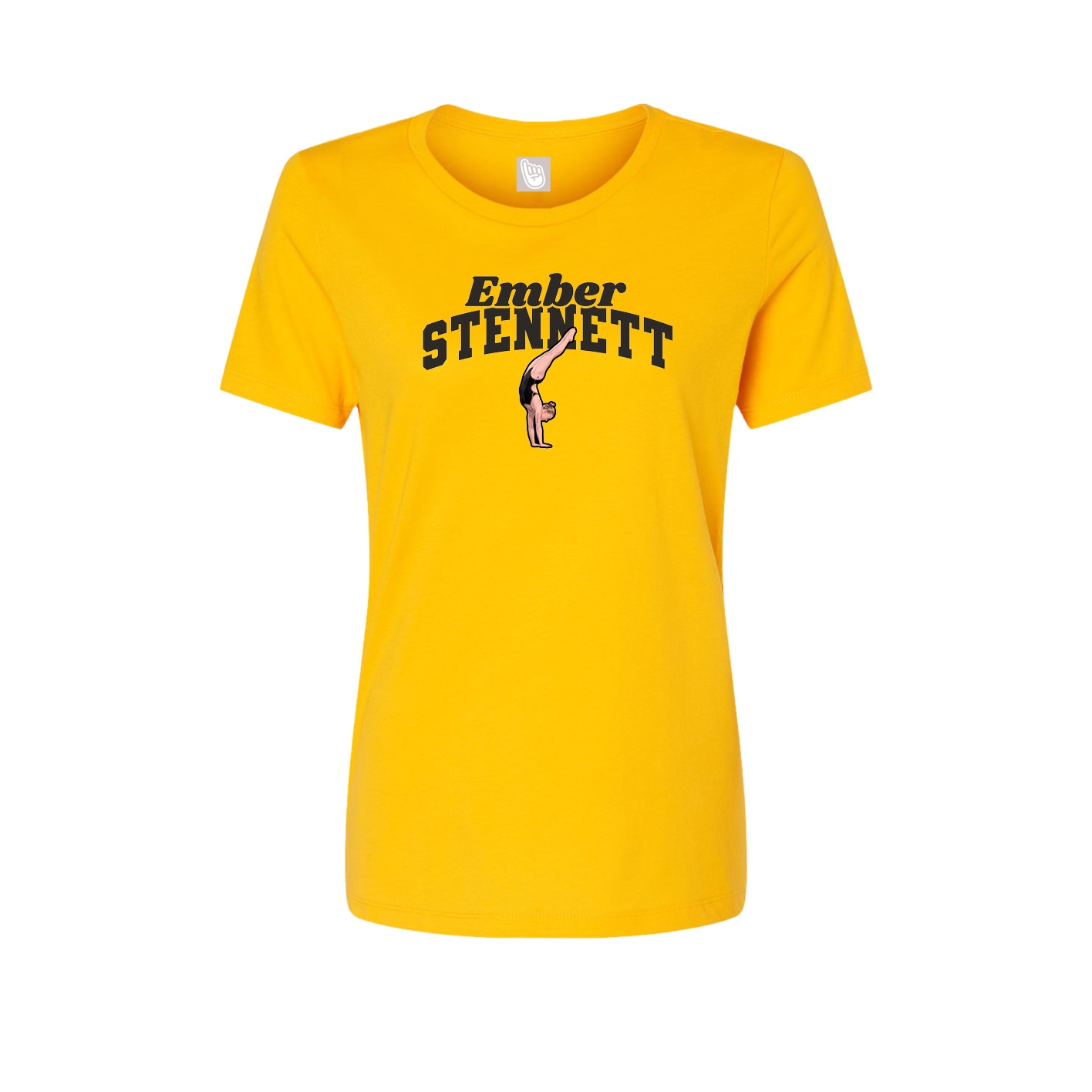 Fitted Women's Tee — Signature Arch in Gold