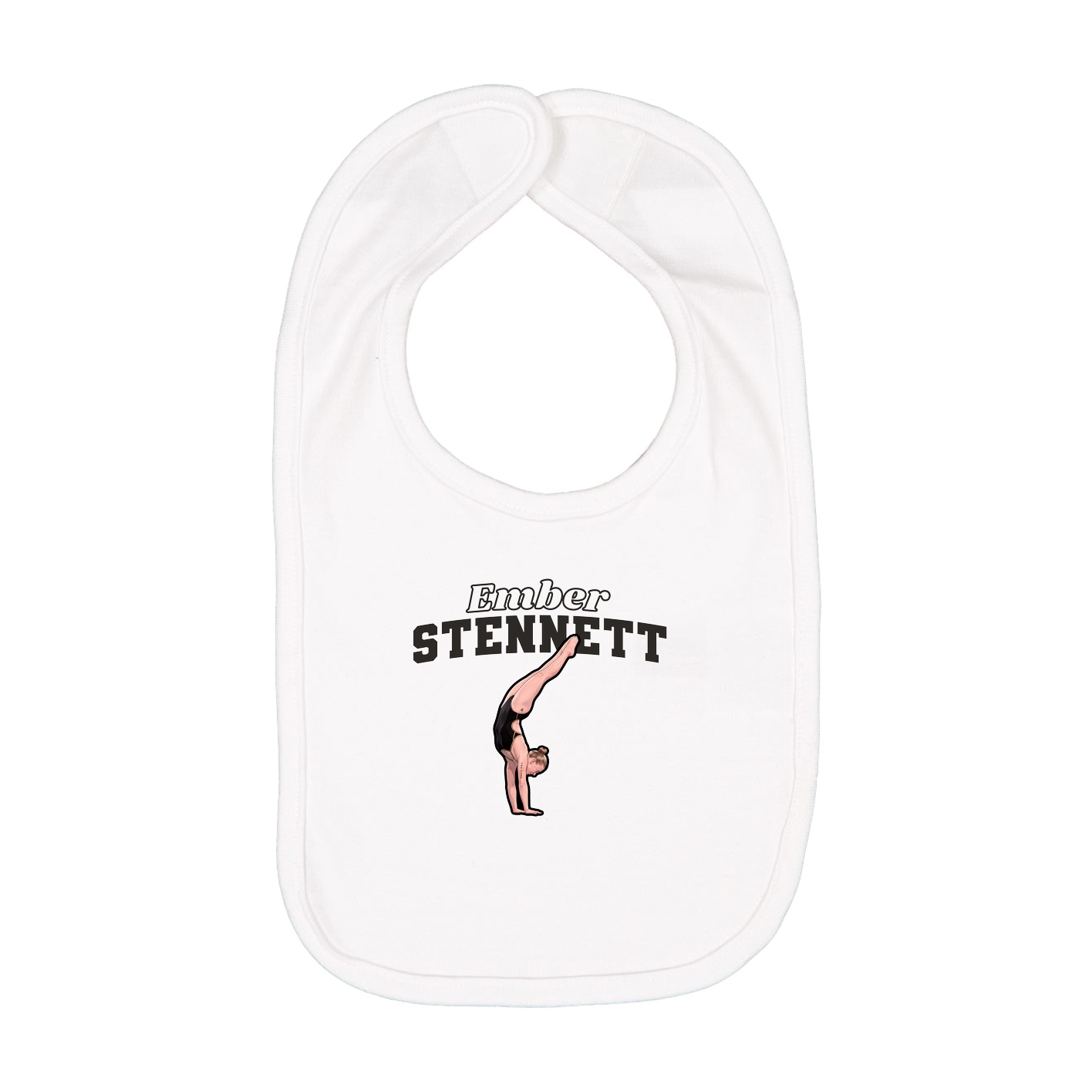 Infant Bib — Name Arch in White