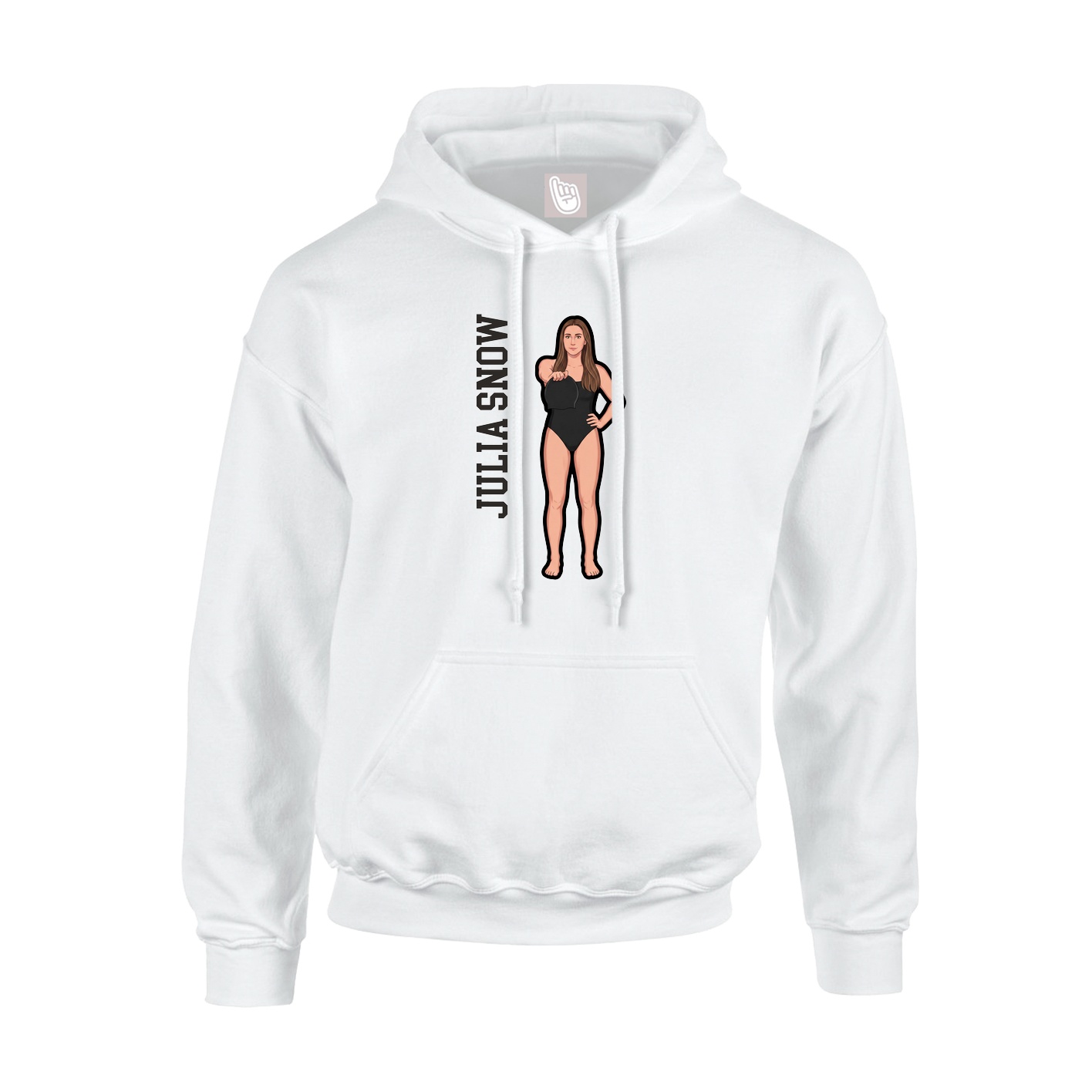Youth Hoodie — Name Vertical in White