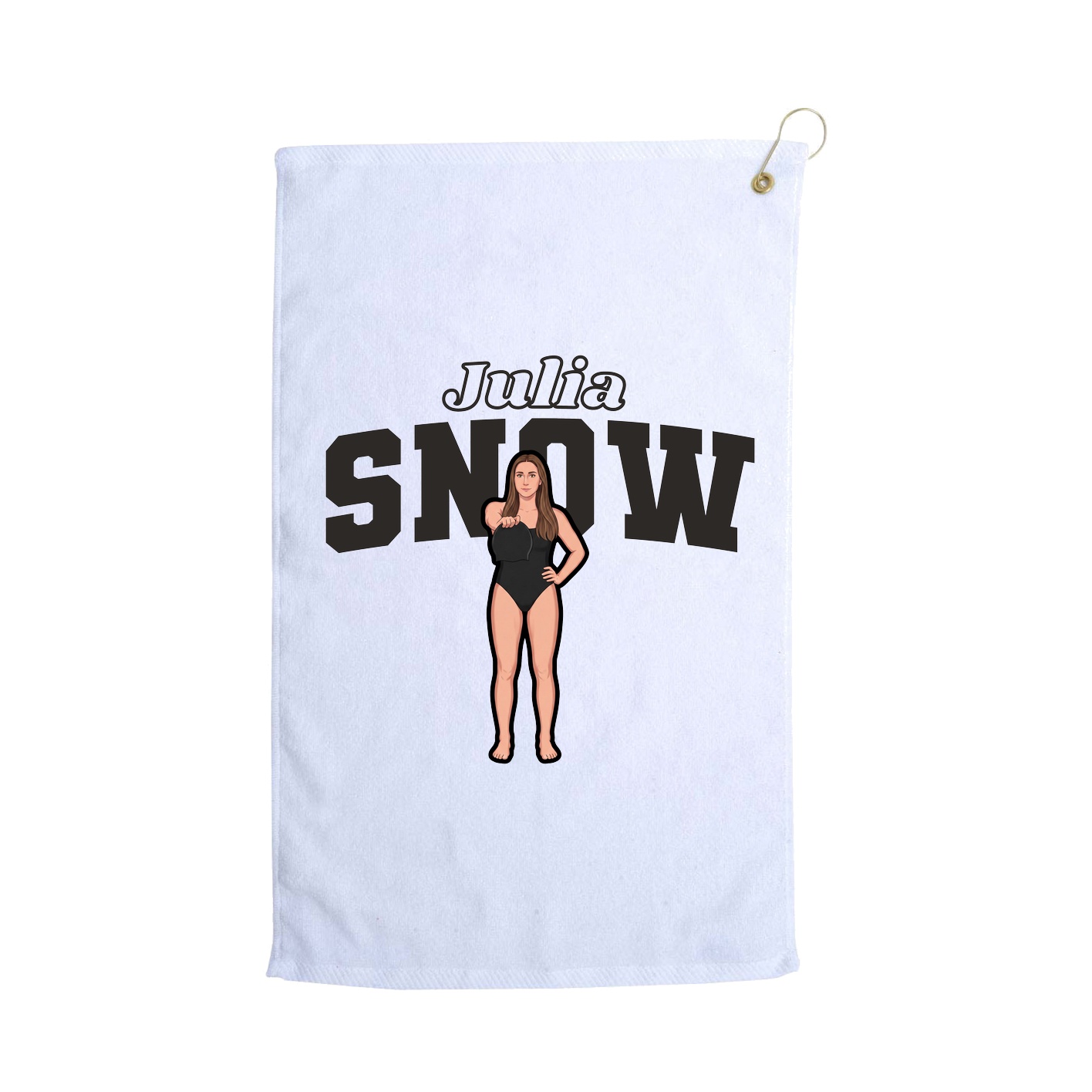 Golf Towel — Name Arch in White